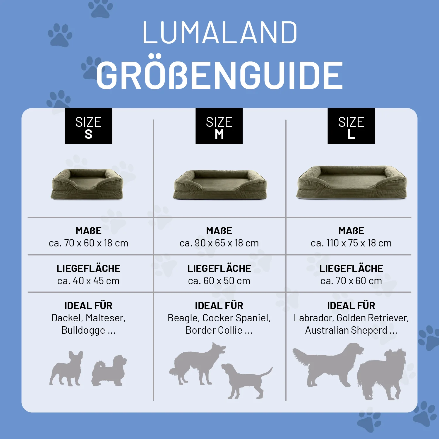 Komfort-Hundebett aus der LUMALAND Cord-Reihe - Gr. S - 70 x 60 cm - Grau - Image 7