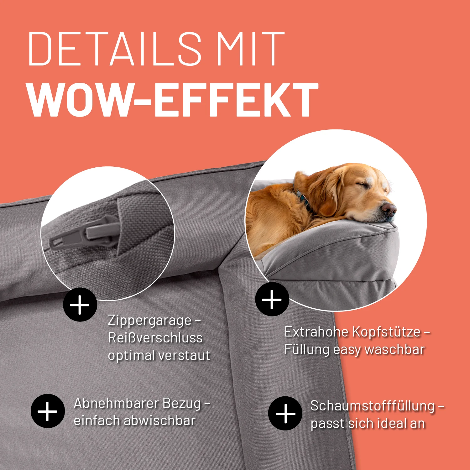 Komfort-Hundebett aus der LUMALAND Outdoor-Kollektion - Gr. L - 110 x 75 cm - Grau - Image 12