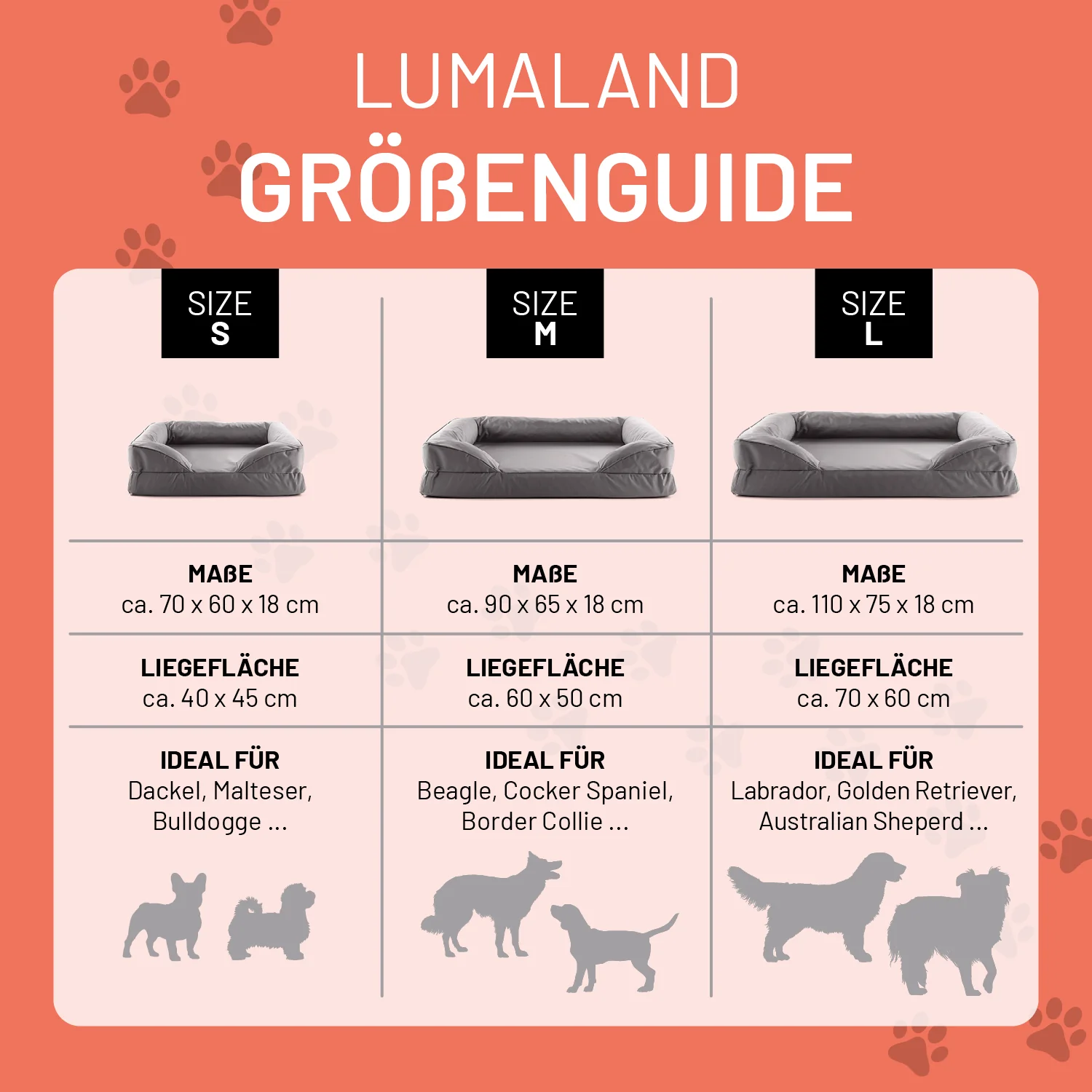 Komfort-Hundebett aus der LUMALAND Outdoor-Kollektion - Gr. L - 110 x 75 cm - Grau - Image 15