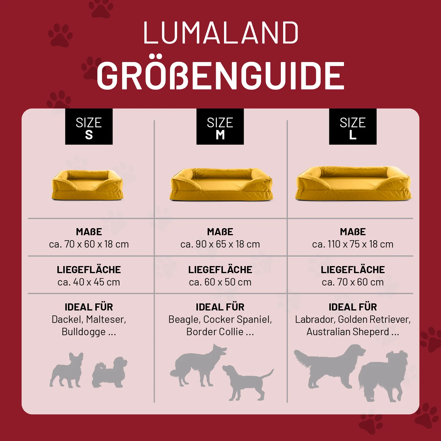 Komfort-Hundebett aus der LUMALAND Outdoor-Kollektion - Gr. S - 70 x 60 cm - Senfgelb - Image 7