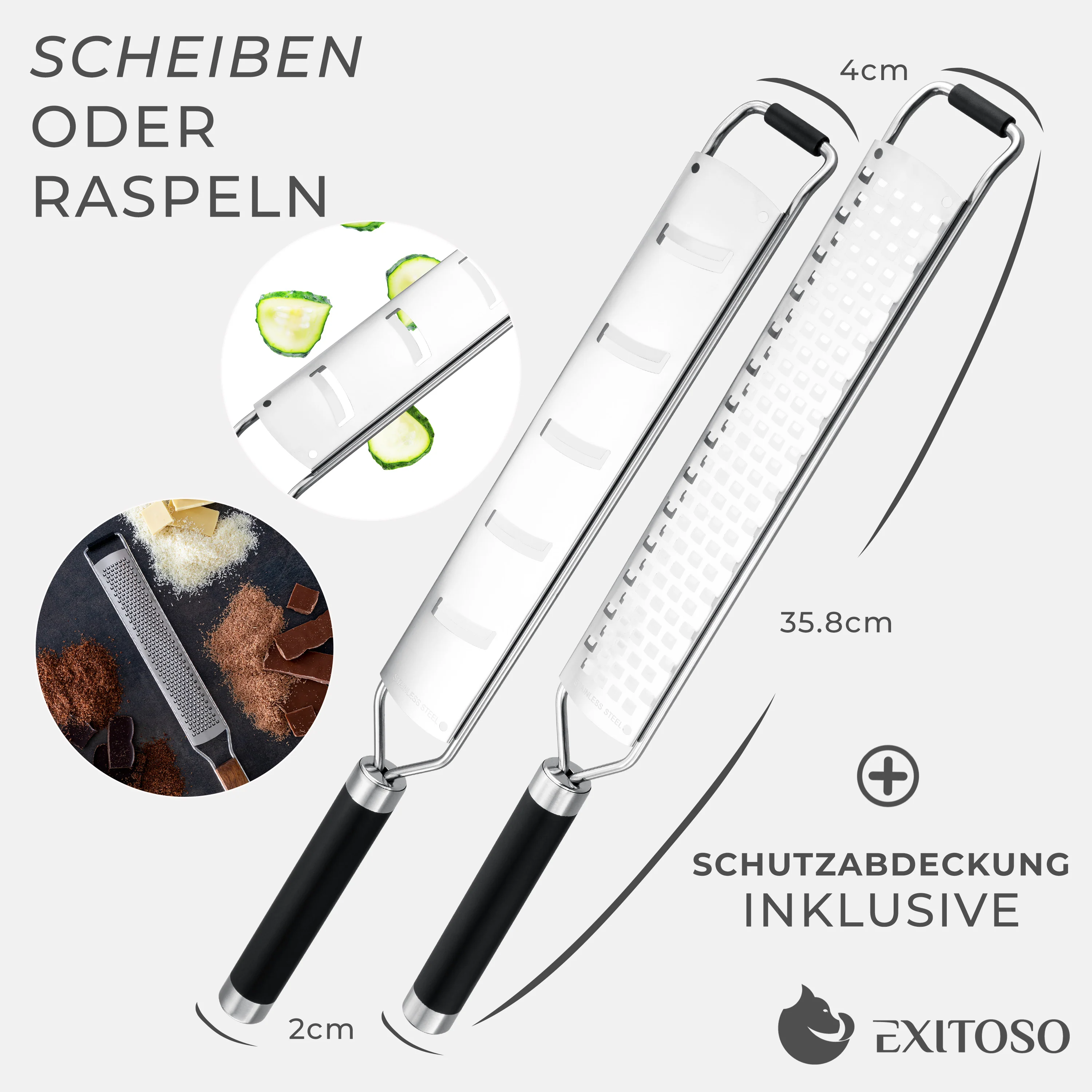 Küchenreibe 2in1 Set - Edelstahl - Image 3