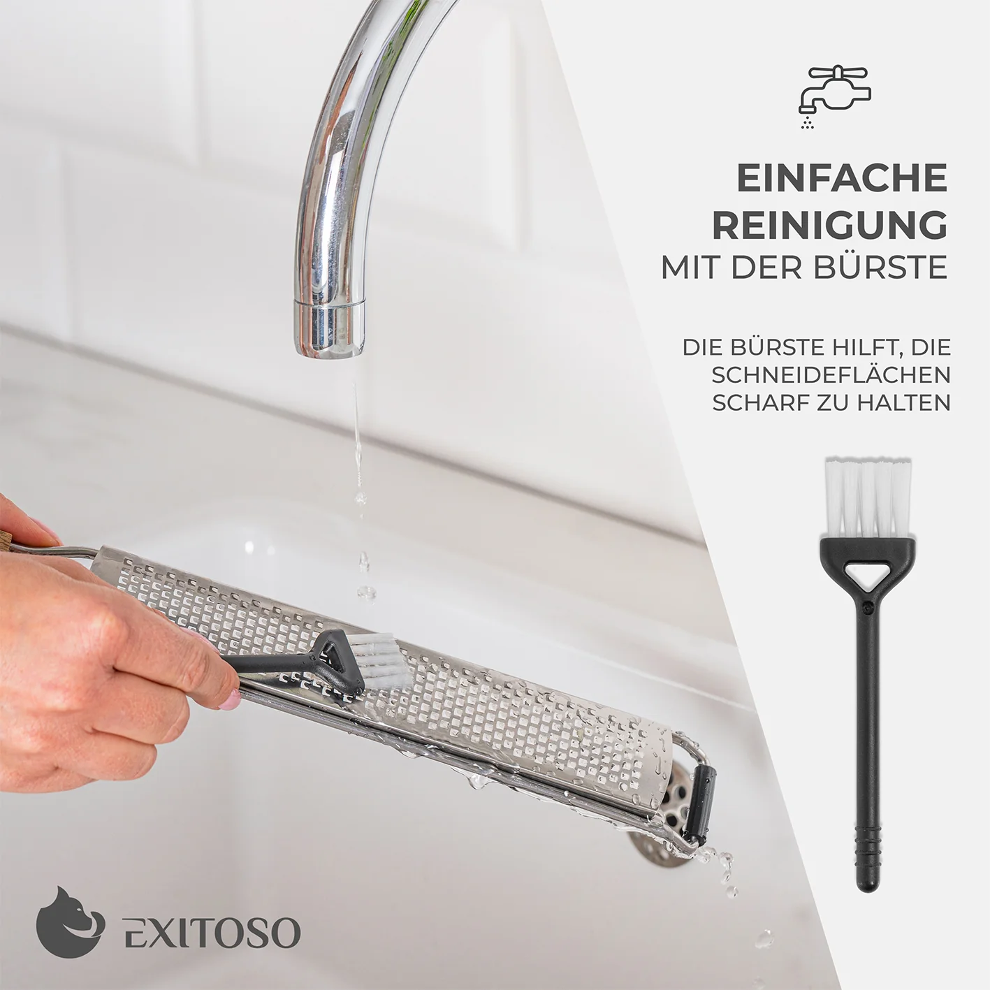 Küchenreibe 2in1 Set - Edelstahl mit Holzgriff - Image 4
