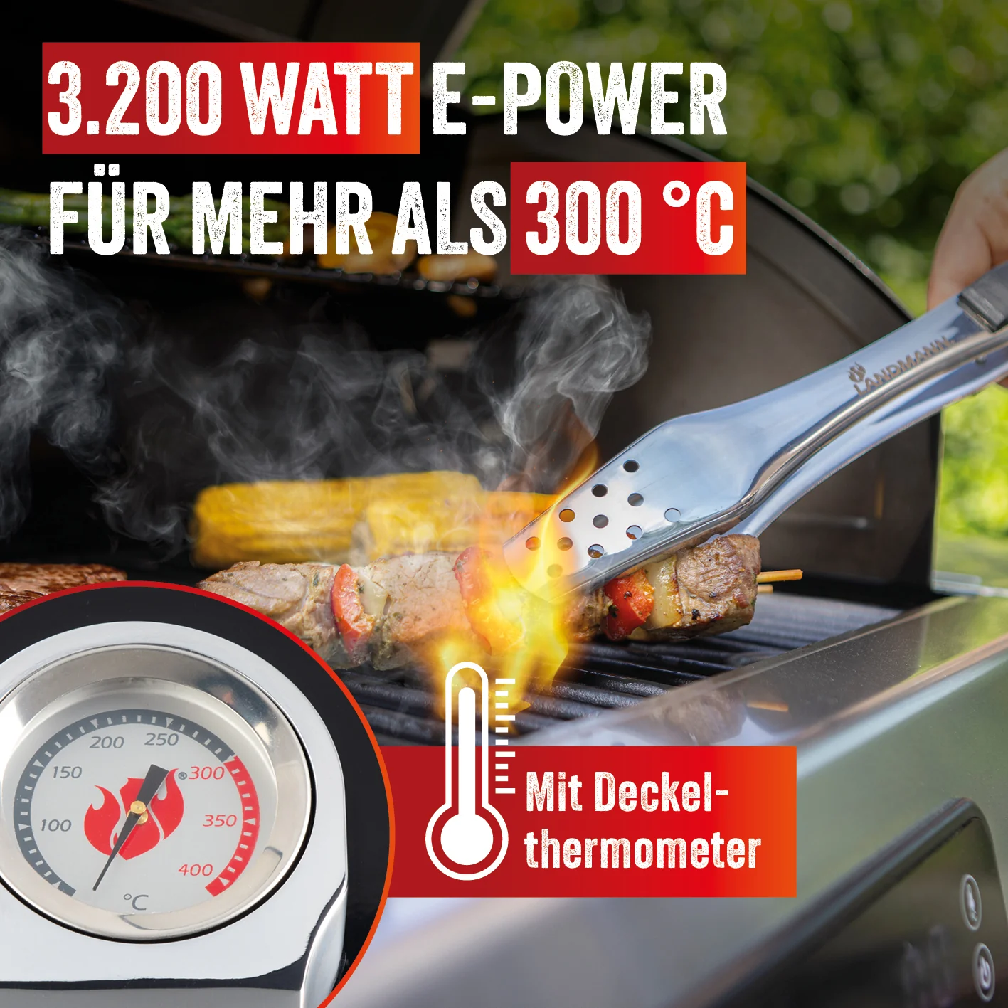 VOLTRIS Elektro-Grillwagen - Schwarz - Image 3