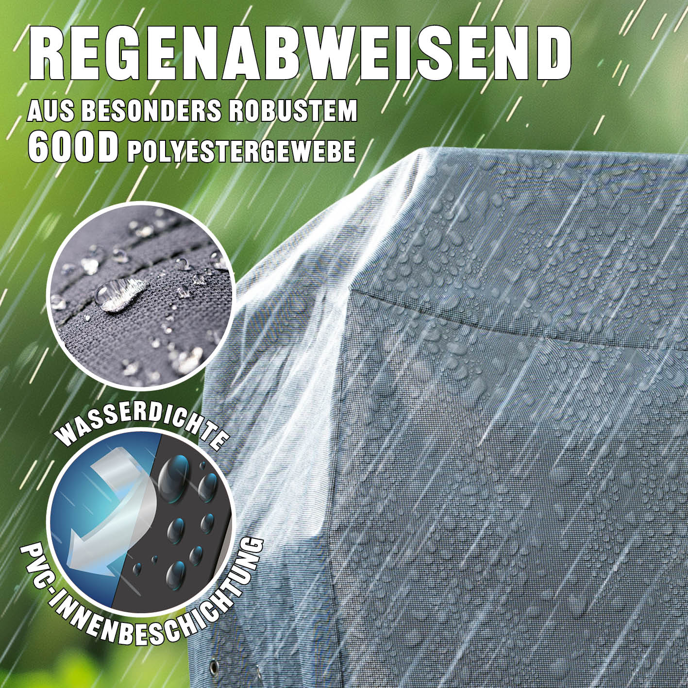 Premium Wetterschutzhaube M (60 x 80 x 120 cm) - grau - Image 4