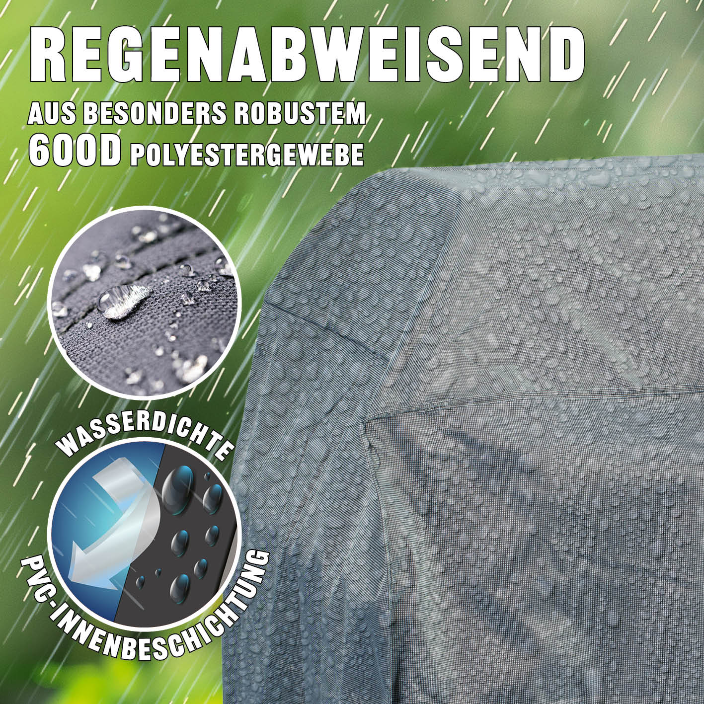 Wetterschutzhaube Premium - 55 x 117 x 90 cm - grau - Image 4