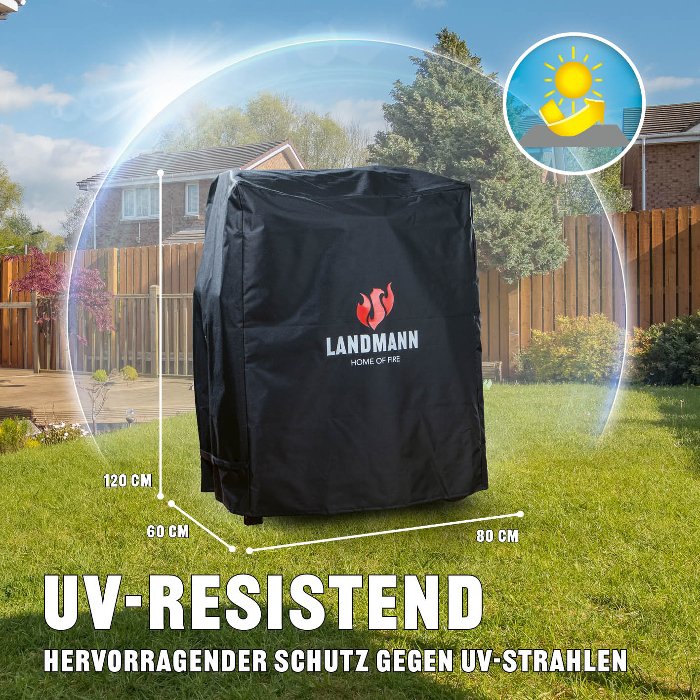 Wetterschutzhaube Premium - 60x80x120cm - schwarz - Image 3