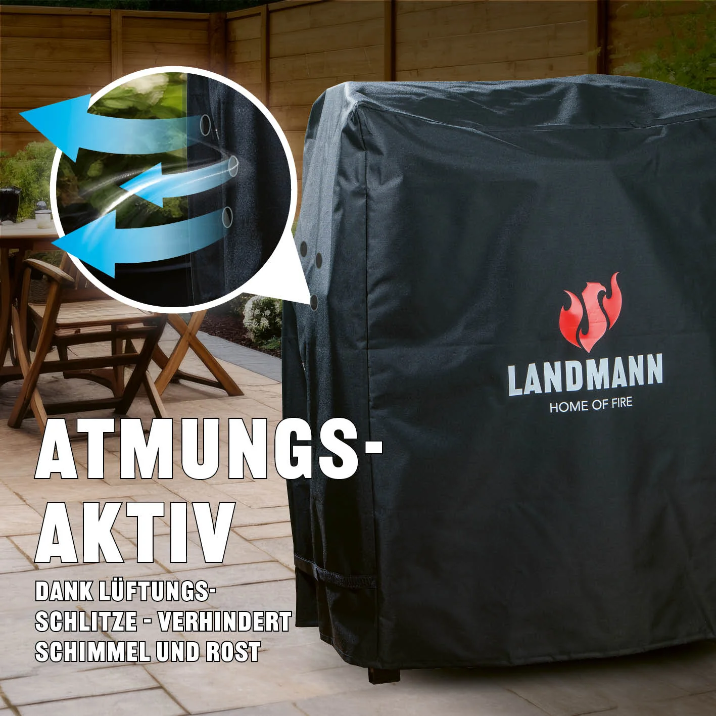 Wetterschutzhaube Premium - 60x80x120cm - schwarz - Image 6