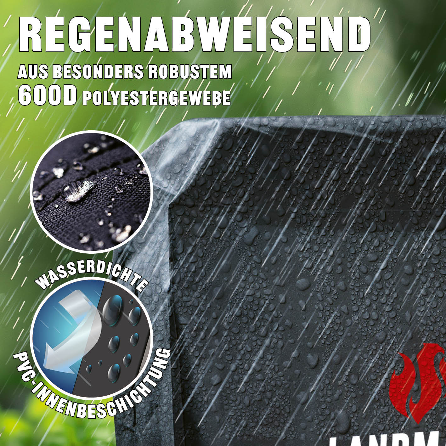 Wetterschutzhaube Premium - 60x96x120cm - schwarz - Image 4