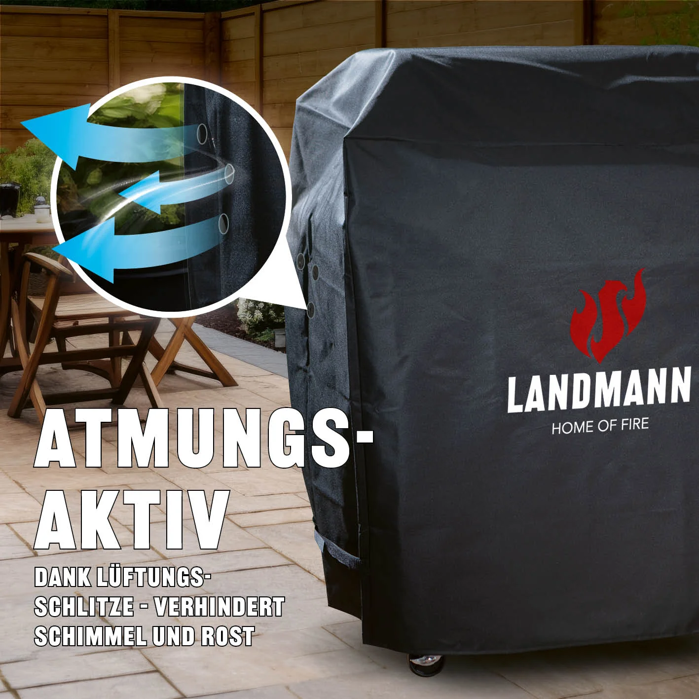 Wetterschutzhaube Premium - 60x96x120cm - schwarz - Image 6