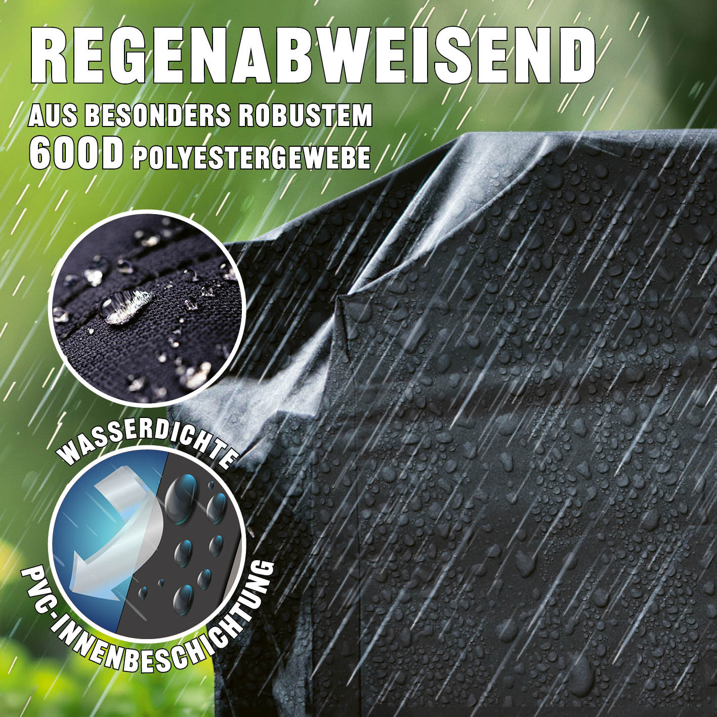 Wetterschutzhaube Premium - 62x148x120cm - schwarz - Image 4
