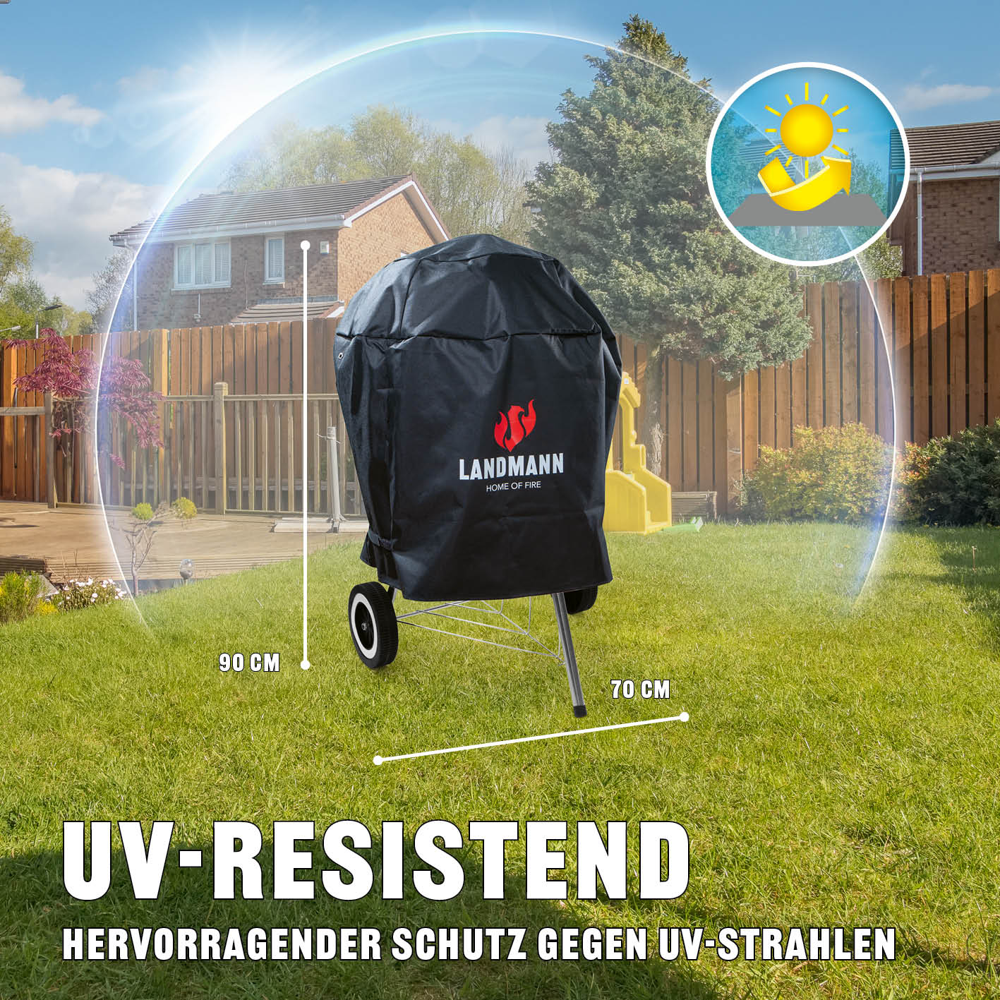 Wetterschutzhaube Premium - 90x70x70cm - schwarz - Image 3