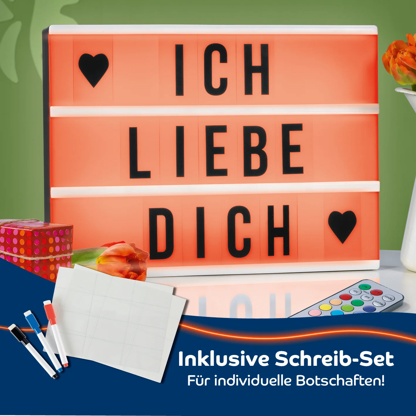 LED-Leuchtkasten mit 173 Buchstaben & Symbole inkl. Schreib-Set (3 Stifte & 20 Karten) - Image 2