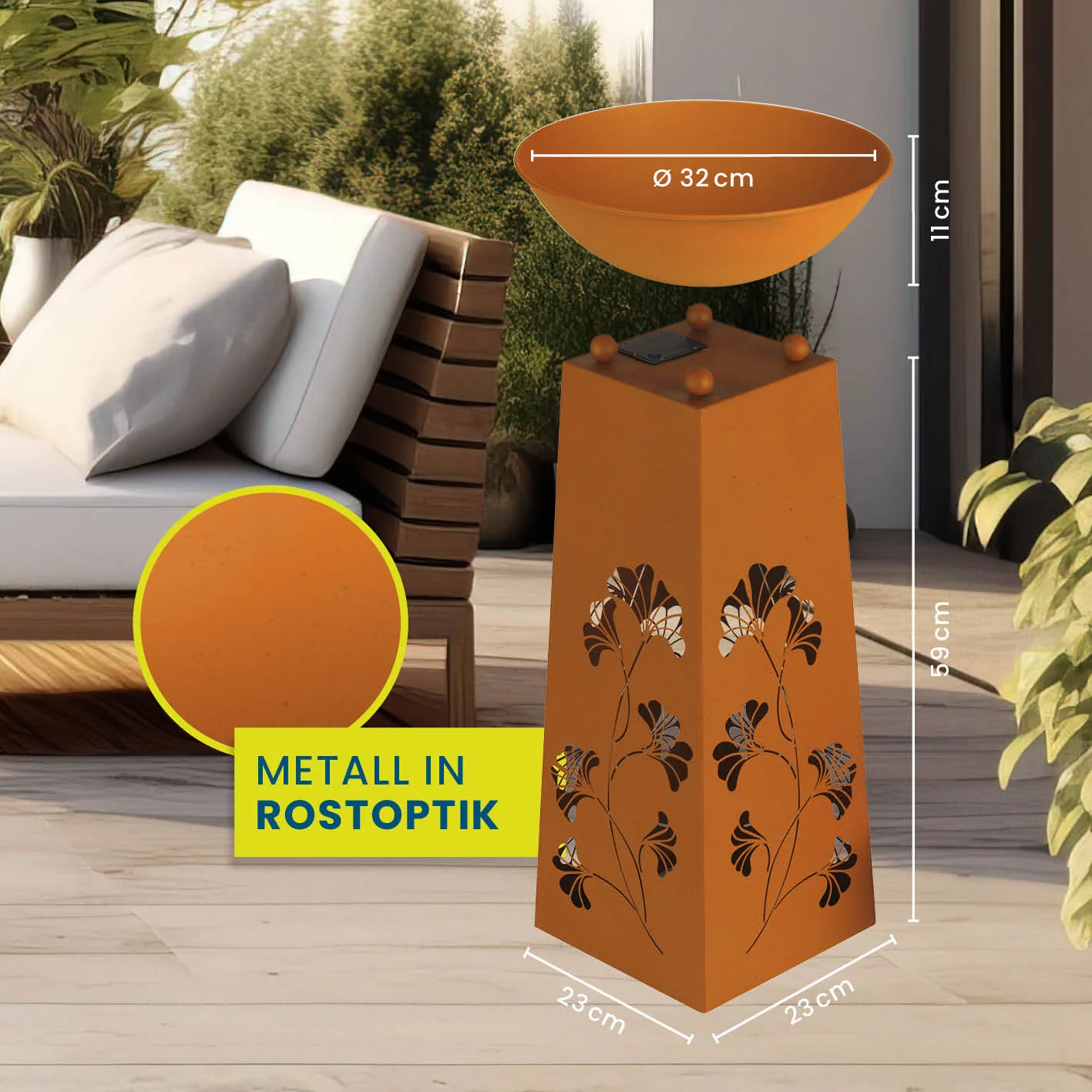 LED Pflanzsäule in Rost-Optik - Image 5