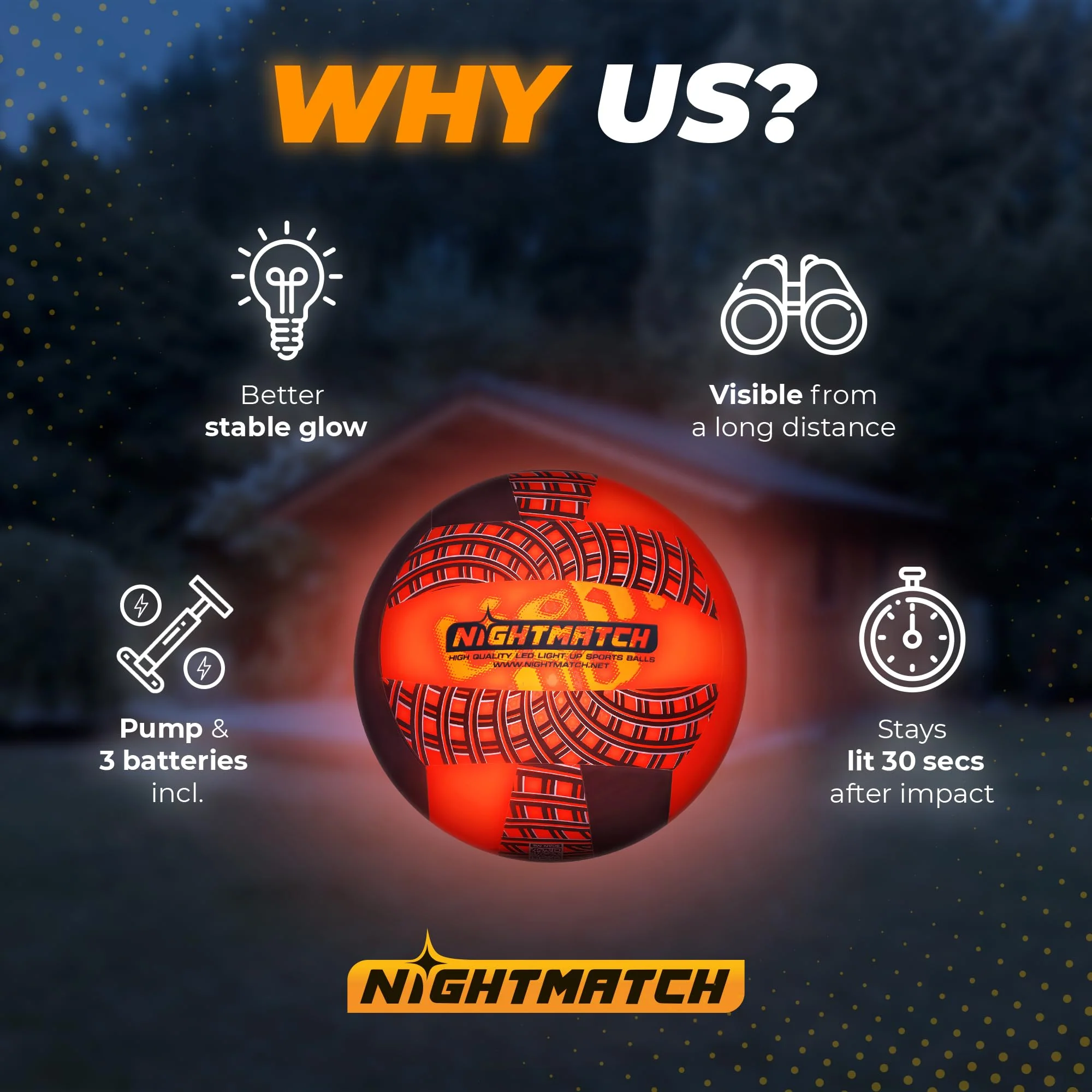 LED Volleyball - Komplettset - Schwarz-Orange - Image 4