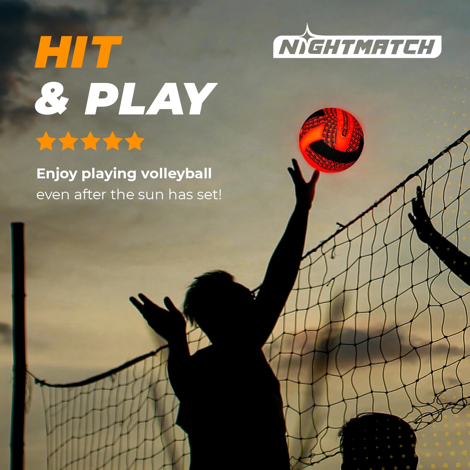 LED Volleyball - Komplettset - Schwarz-Orange - Image 6