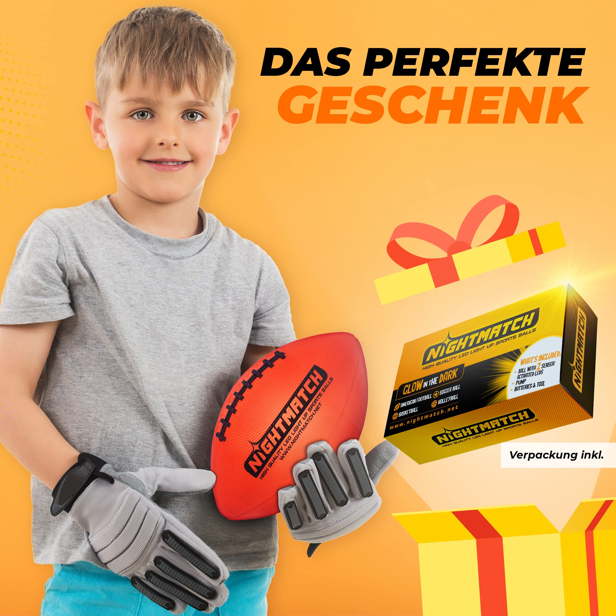 Leuchtfootball - Komplettset - Gr.3 - Orange - Image 4