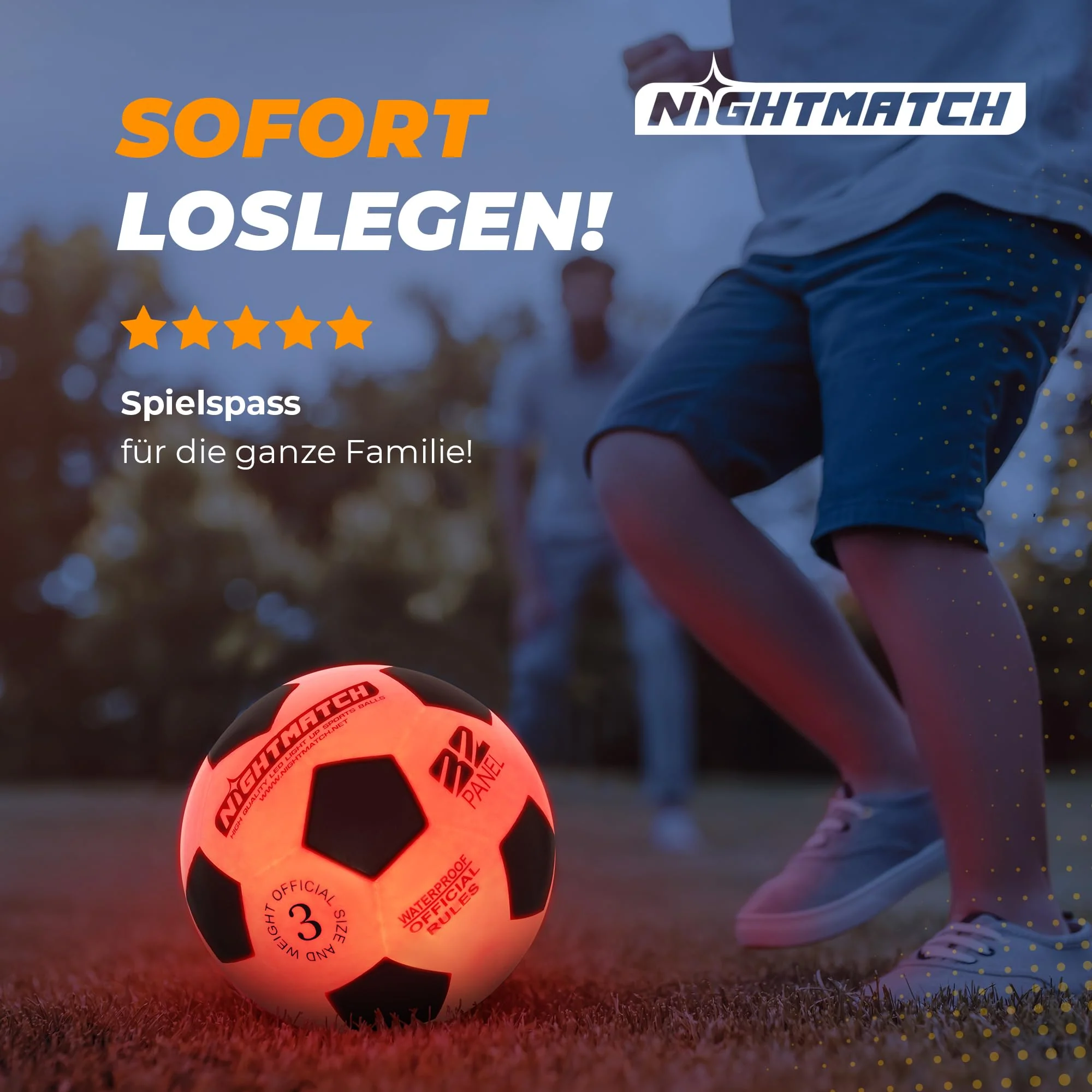 Leuchtfußball - Komplettset - Schwarz-Orange - Gr.3 - Image 7