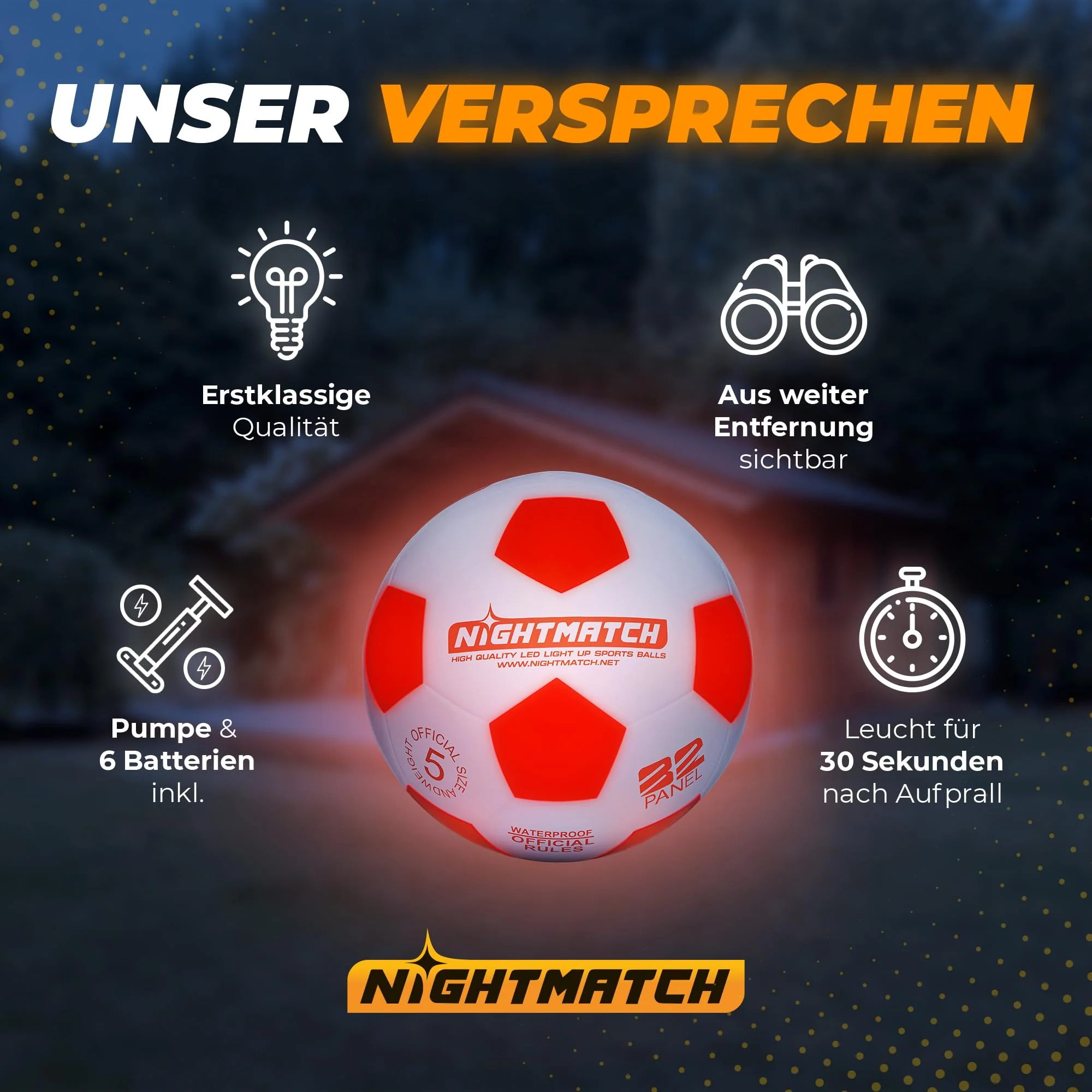 Leuchtfußball - Komplettset - Weiss-Orange - Image 5