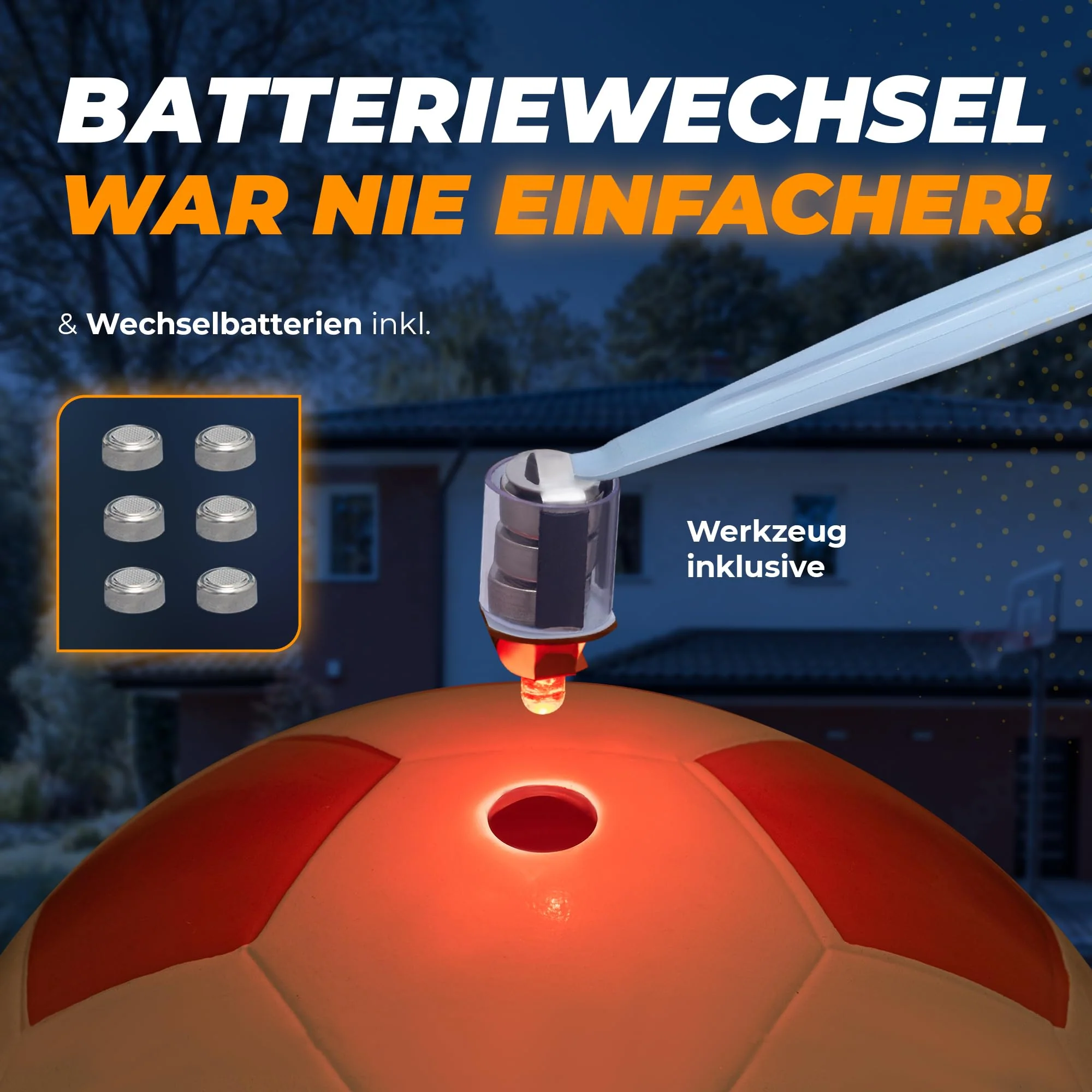 Leuchtfußball - Komplettset - Weiss-Orange - Image 6