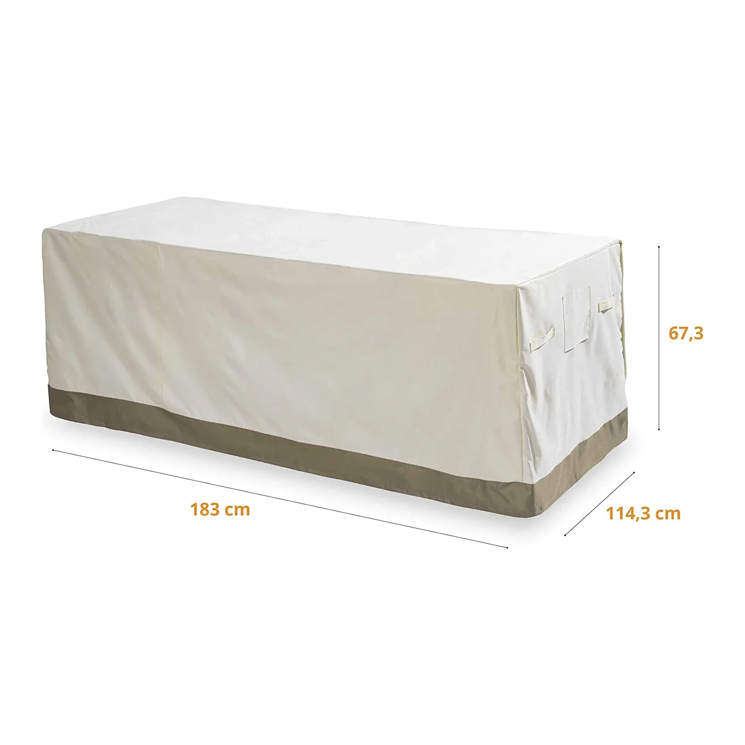 Abdeckplane für Gartentisch - 183 x 114,3 x 67,3 cm - Beige - Image 2