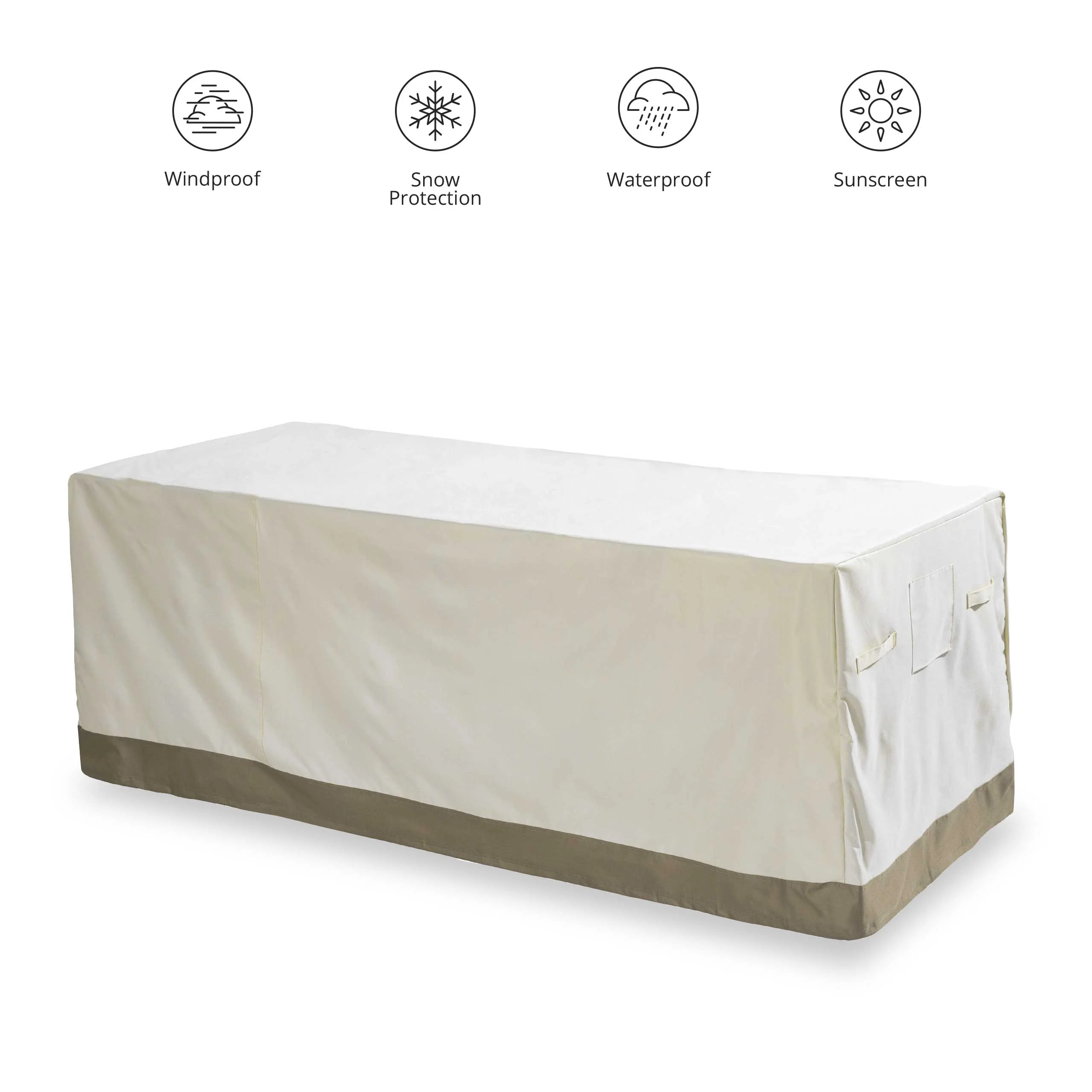 Abdeckplane für Gartentisch - 183 x 114,3 x 67,3 cm - Beige - Image 3