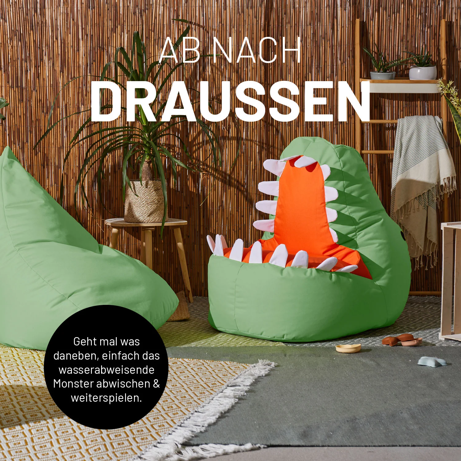 Kindersitzsack Animal Line Dino (270 L) - indoor & outdoor - Pastell Grün - Image 6