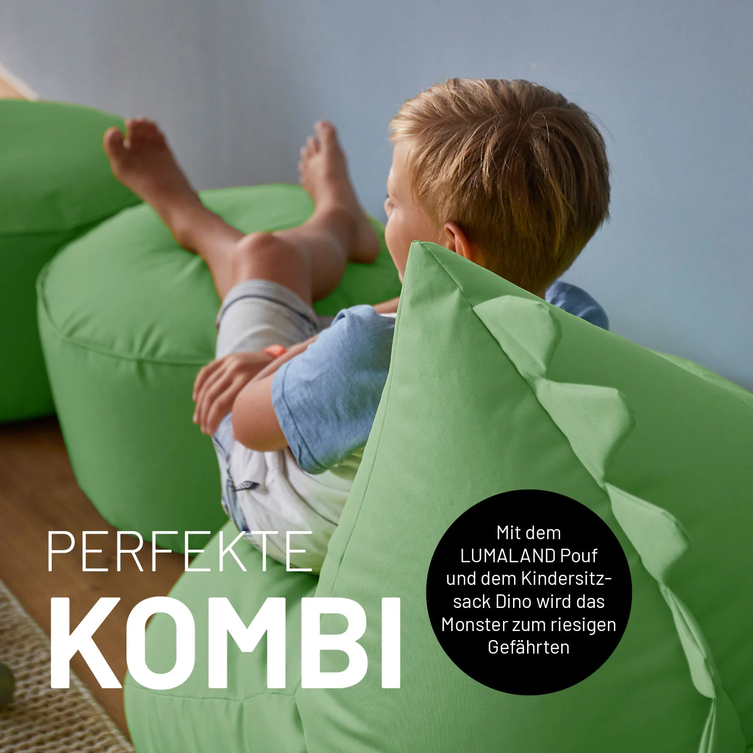 Kindersitzsack Animal Line Dino (270 L) - indoor & outdoor - Pastell Grün - Image 7