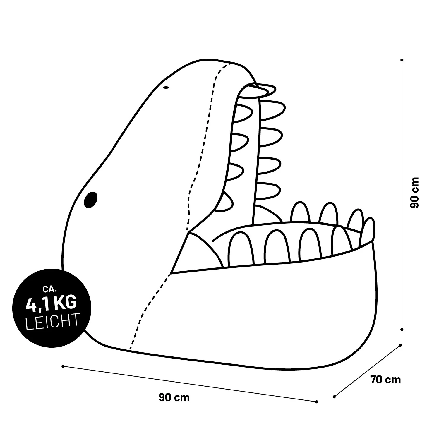 Kindersitzsack Animal Line Dino (270 L) - indoor & outdoor - Pastell Grün - Image 9