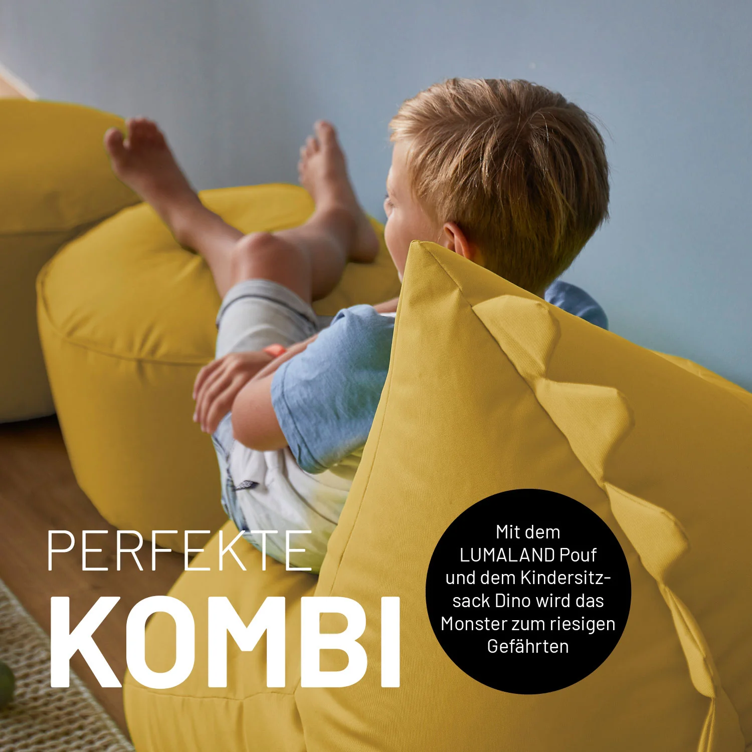 Kindersitzsack Animal Line Dino (270 L)  - indoor & outdoor - Senfgelb - Image 7