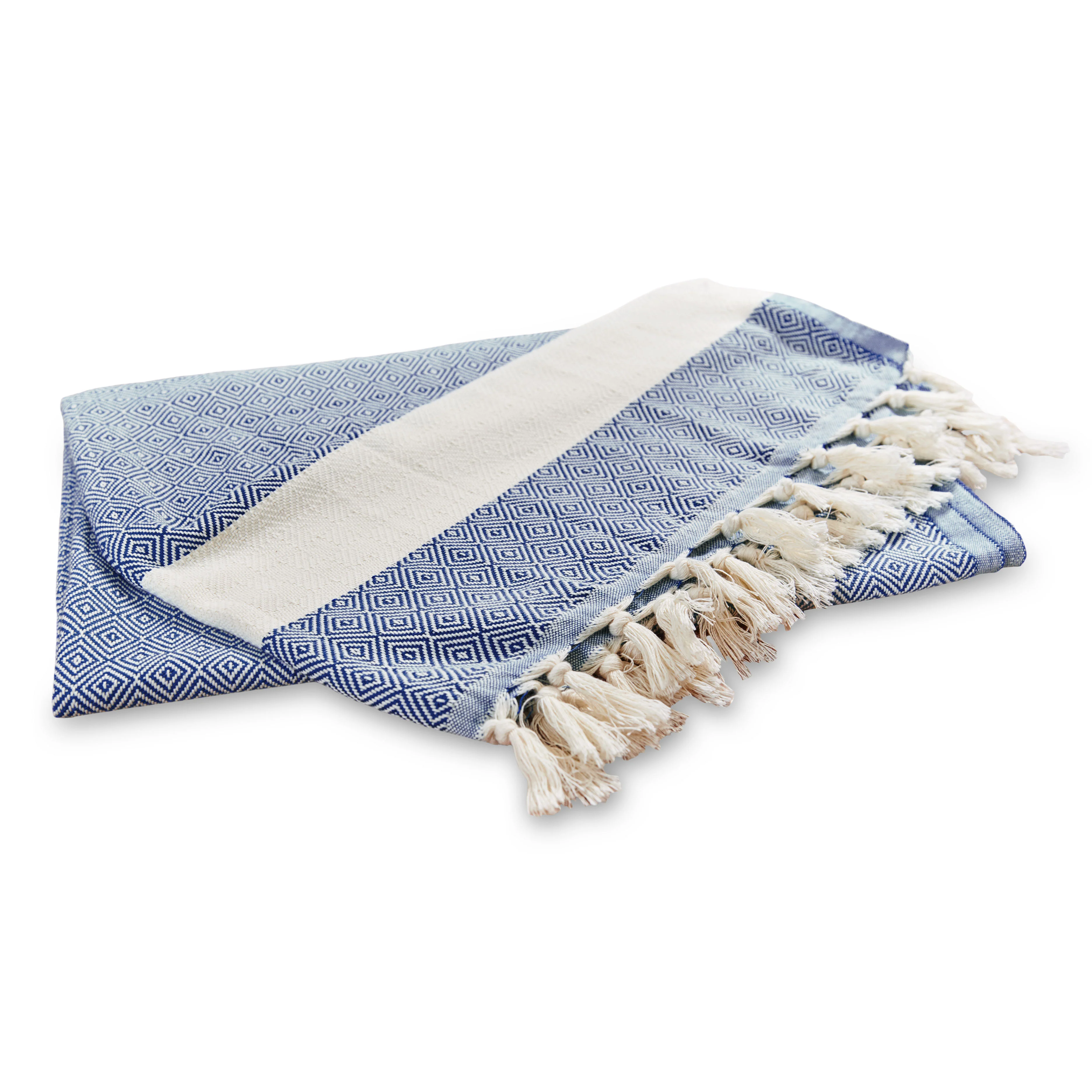 Baumwolldecke / Tagesdecke aus 100 % Baumwolle - ca. 200 x 240 cm - Marineblau - Image 9