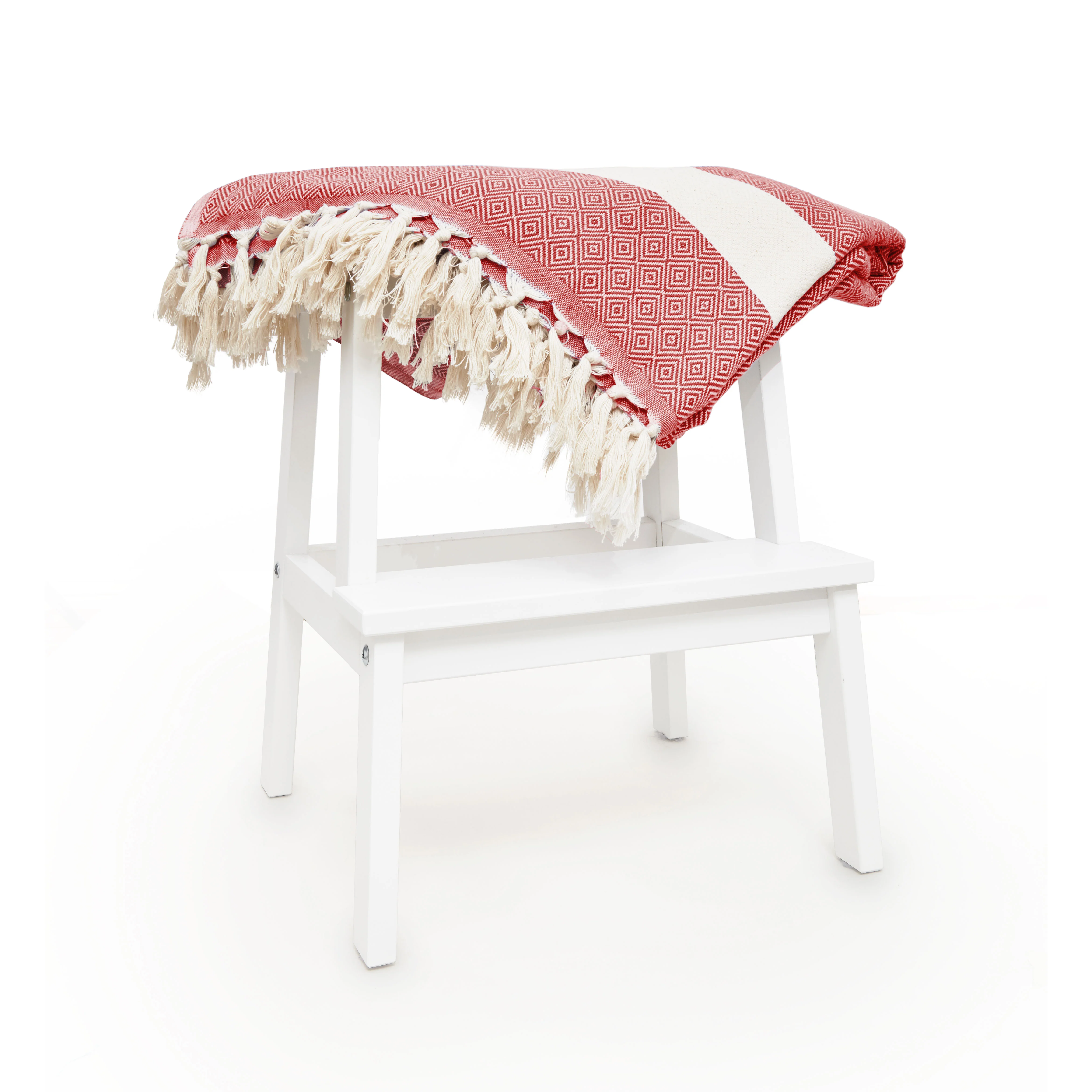 Baumwolldecke / Tagesdecke aus 100 % Baumwolle - ca. 200 x 240 cm - Rubin Rot - Image 2