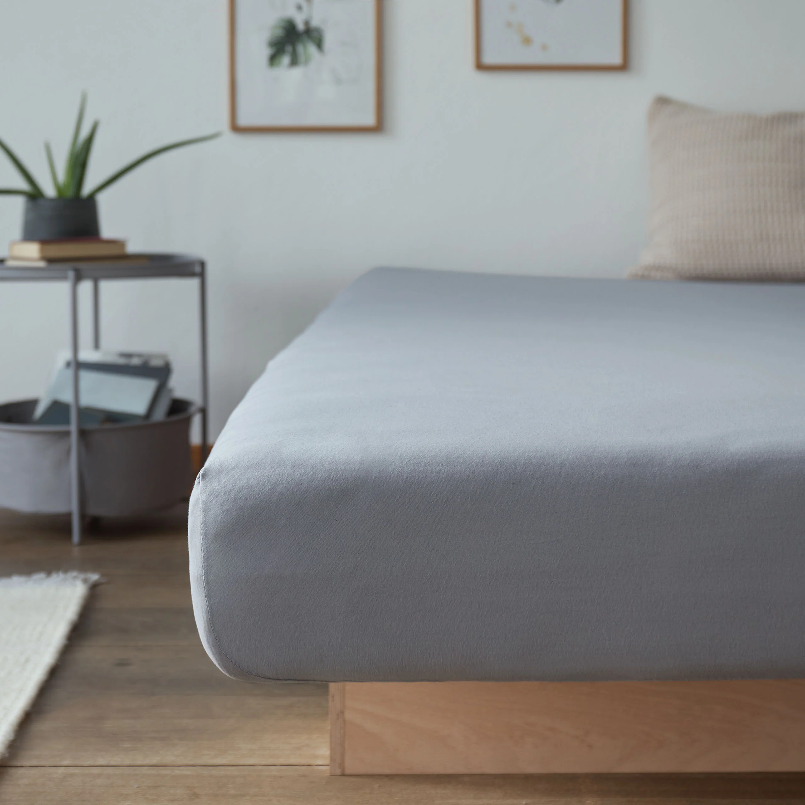 Comfort Jersey Spannbettlaken - 160 g/m² 100% Baumwolle - 180-200 x 200 cm - Frostgrau - Image 2