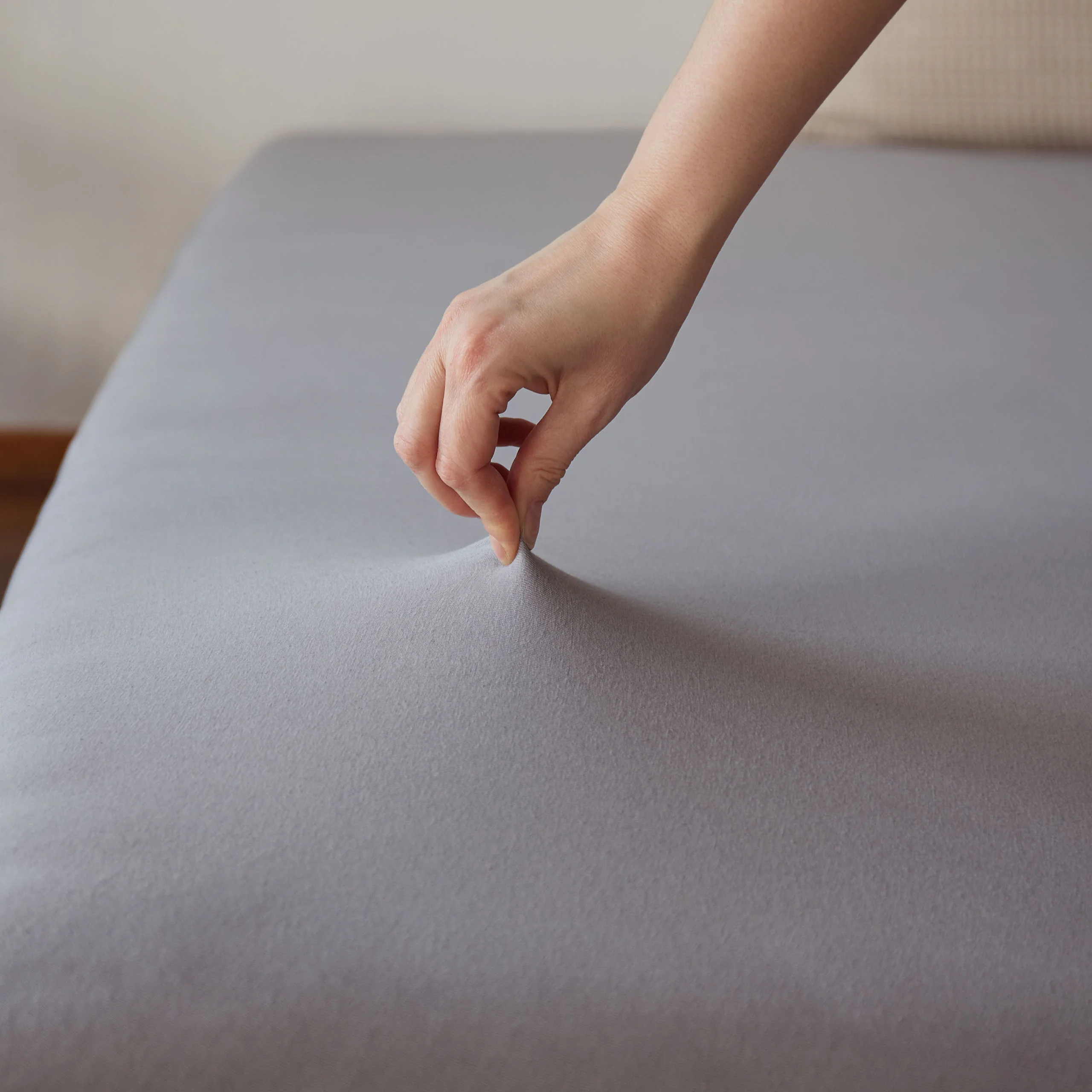 Comfort Jersey Spannbettlaken - 160 g/m² 100% Baumwolle - 180-200 x 200 cm - Frostgrau - Image 5