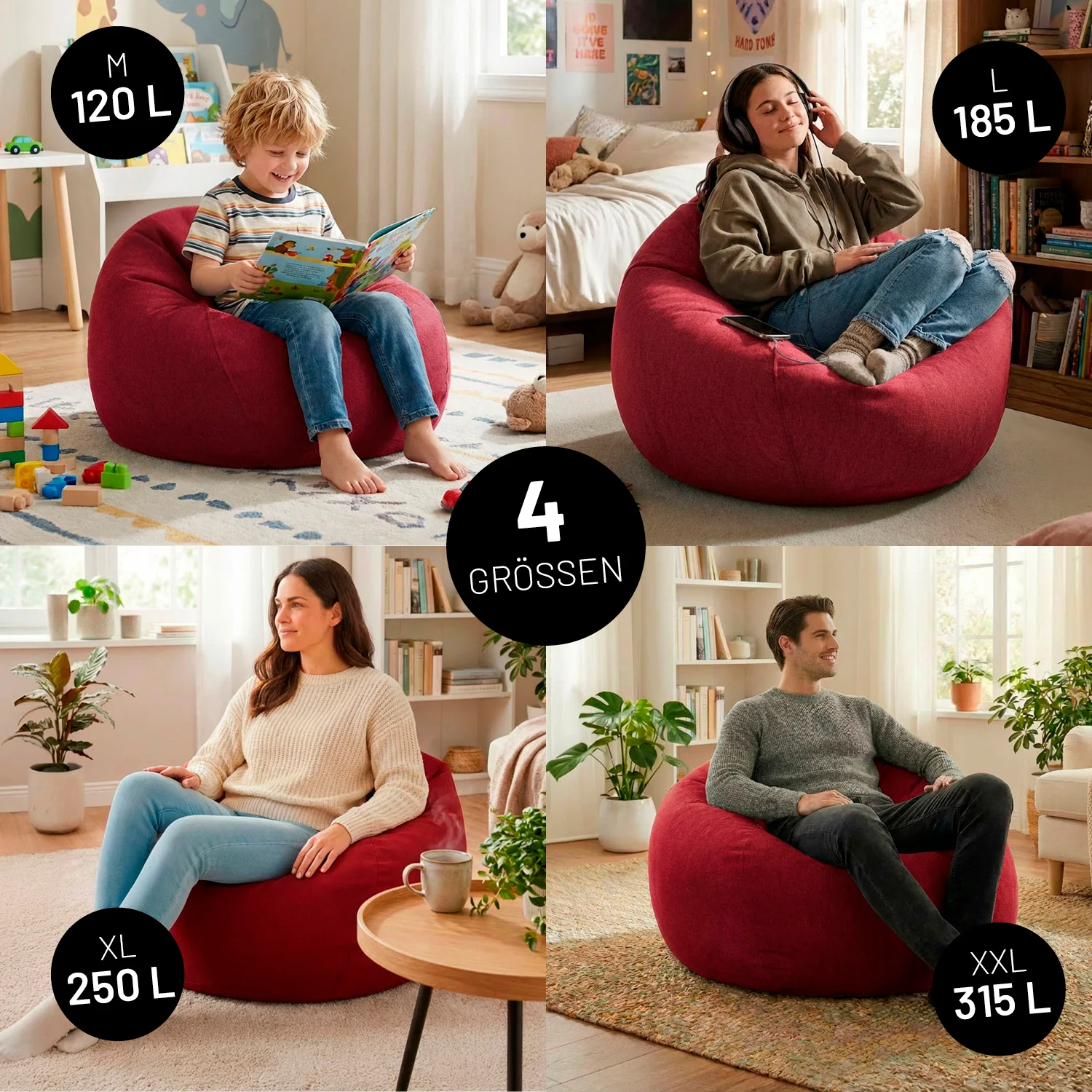 Comfort Line Sitzsack L - 185 L - Rot - Image 4