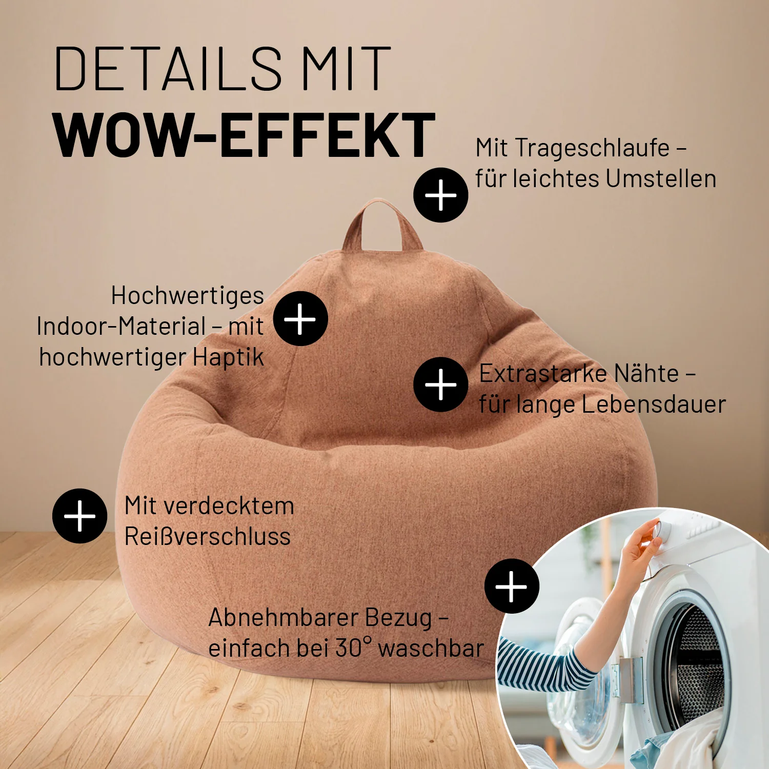 Comfort Line Sitzsack M - 120 L - Braun - Image 5