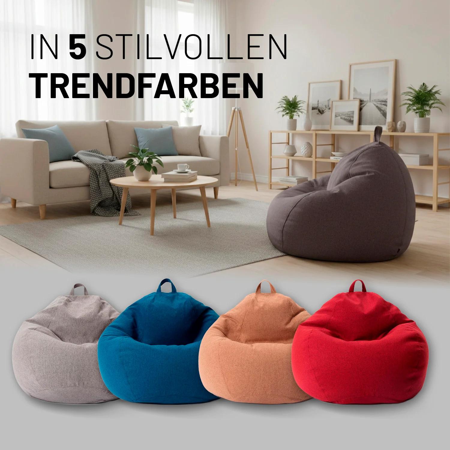 Comfort Line Sitzsack XL - 250 L - Dunkelgrau - Image 7