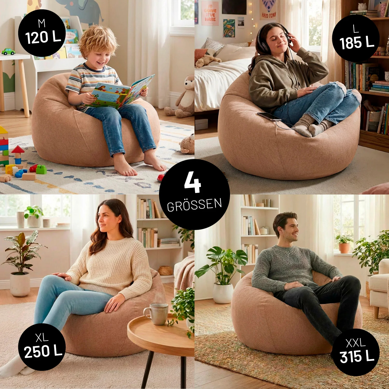 Comfort Line Sitzsack XXL - 315 L - Braun - Image 4