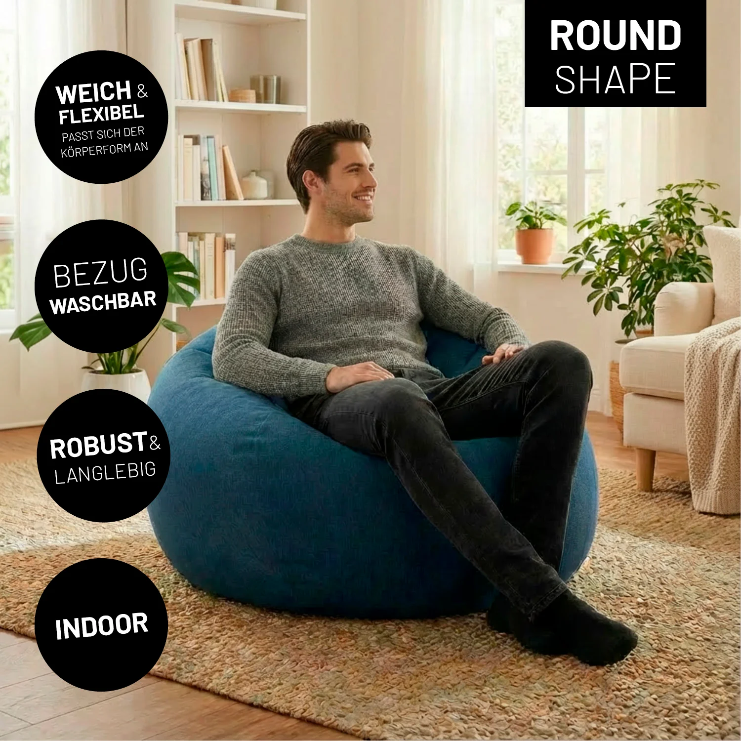 Comfort Line Sitzsack XXL - 315 L - Dunkelblau - Image 2