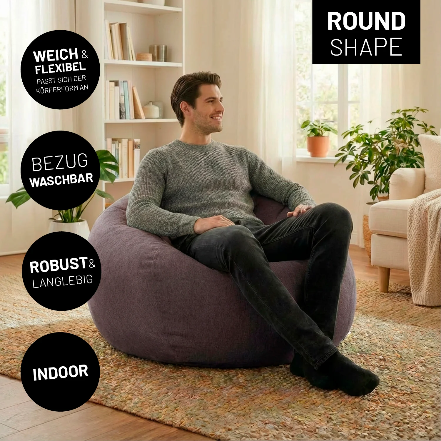 Comfort Line Sitzsack XXL - 315 L - Dunkelgrau - Image 2