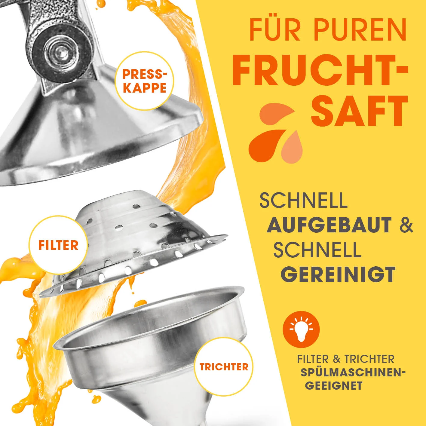 Manuelle Saftpresse - Silber - Image 5