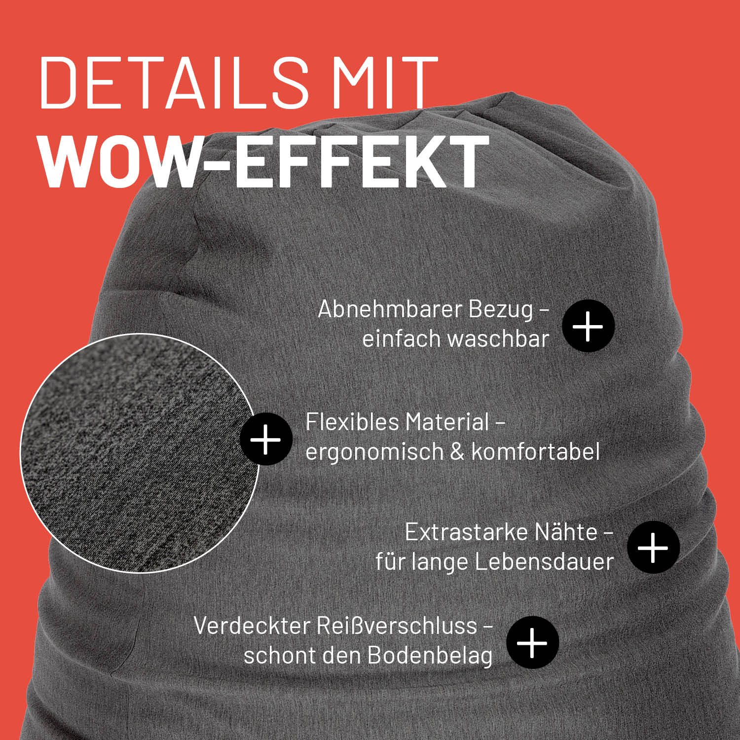 Flexi Comfort Sitzsack (380 L) - indoor - Dunkelgrau - Image 6