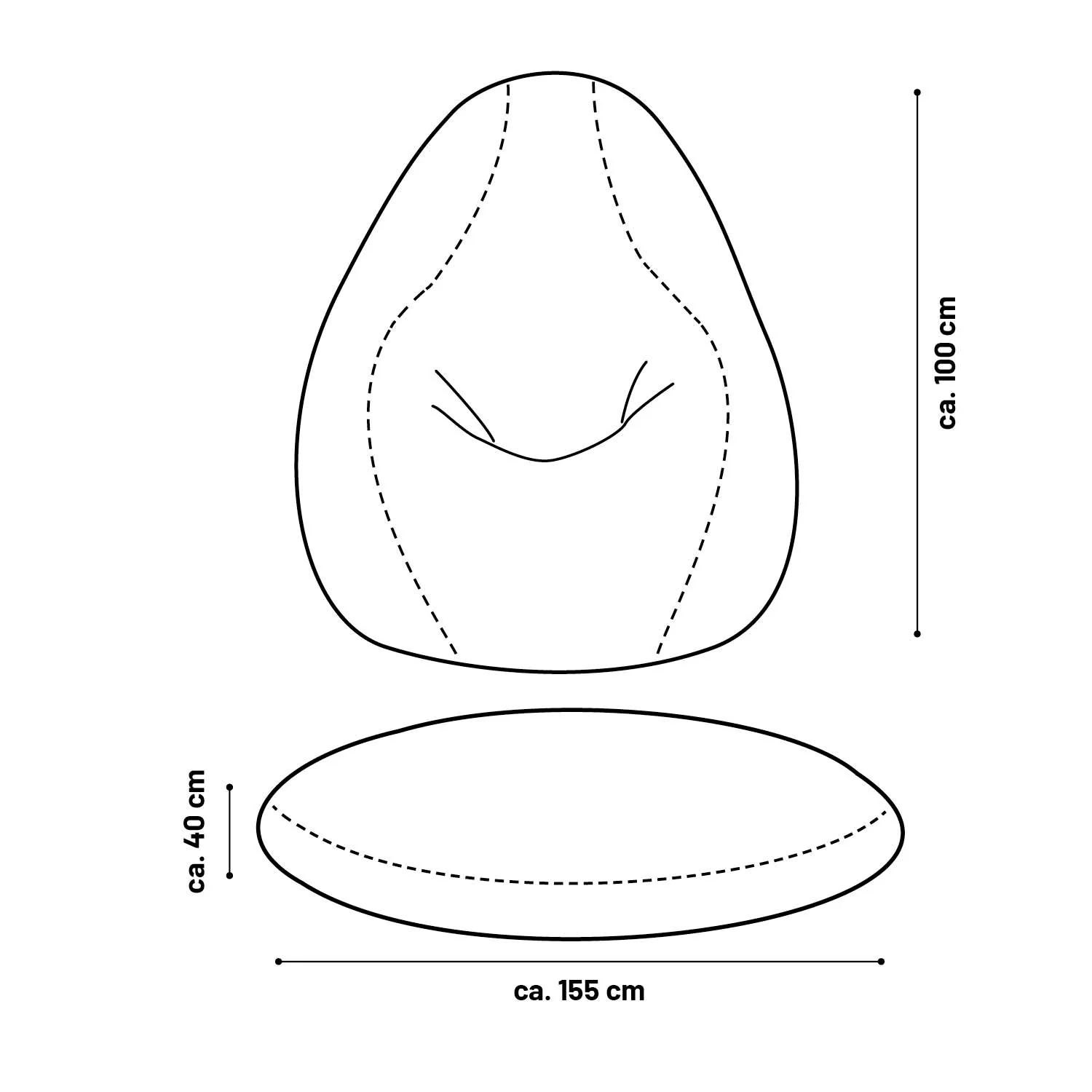 Flexi Comfort Sitzsack (380 L) - indoor - Hellgrau - Image 9