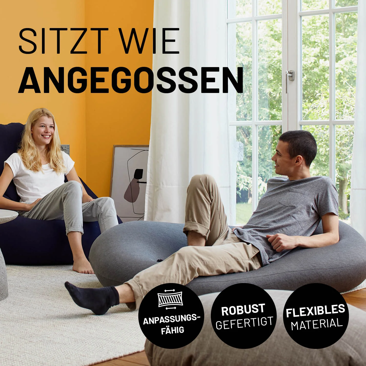 Flexi Comfort Sitzsack (320 L) - indoor - Dunkelgrau - Image 5