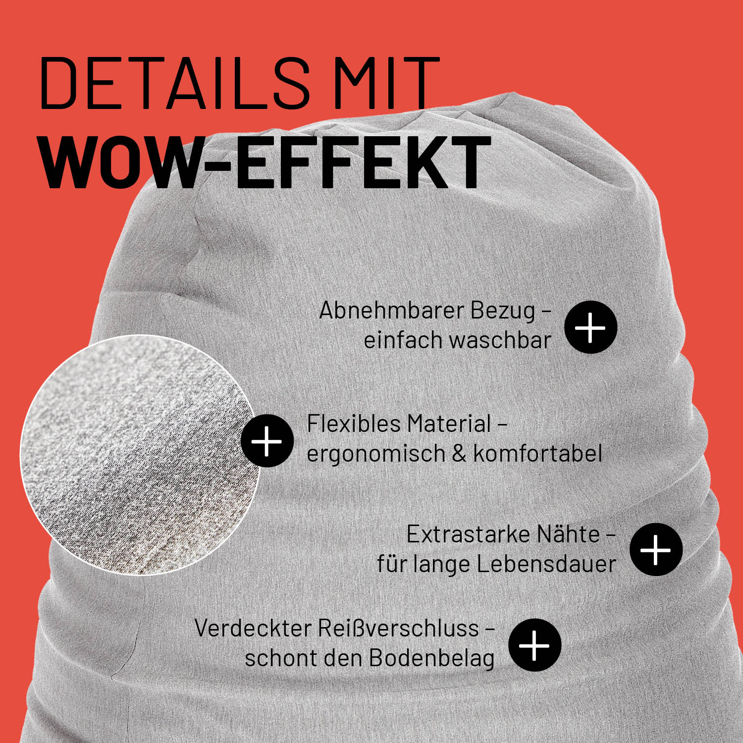 Flexi Comfort Sitzsack (320 L) - indoor - Hellgrau - Image 6