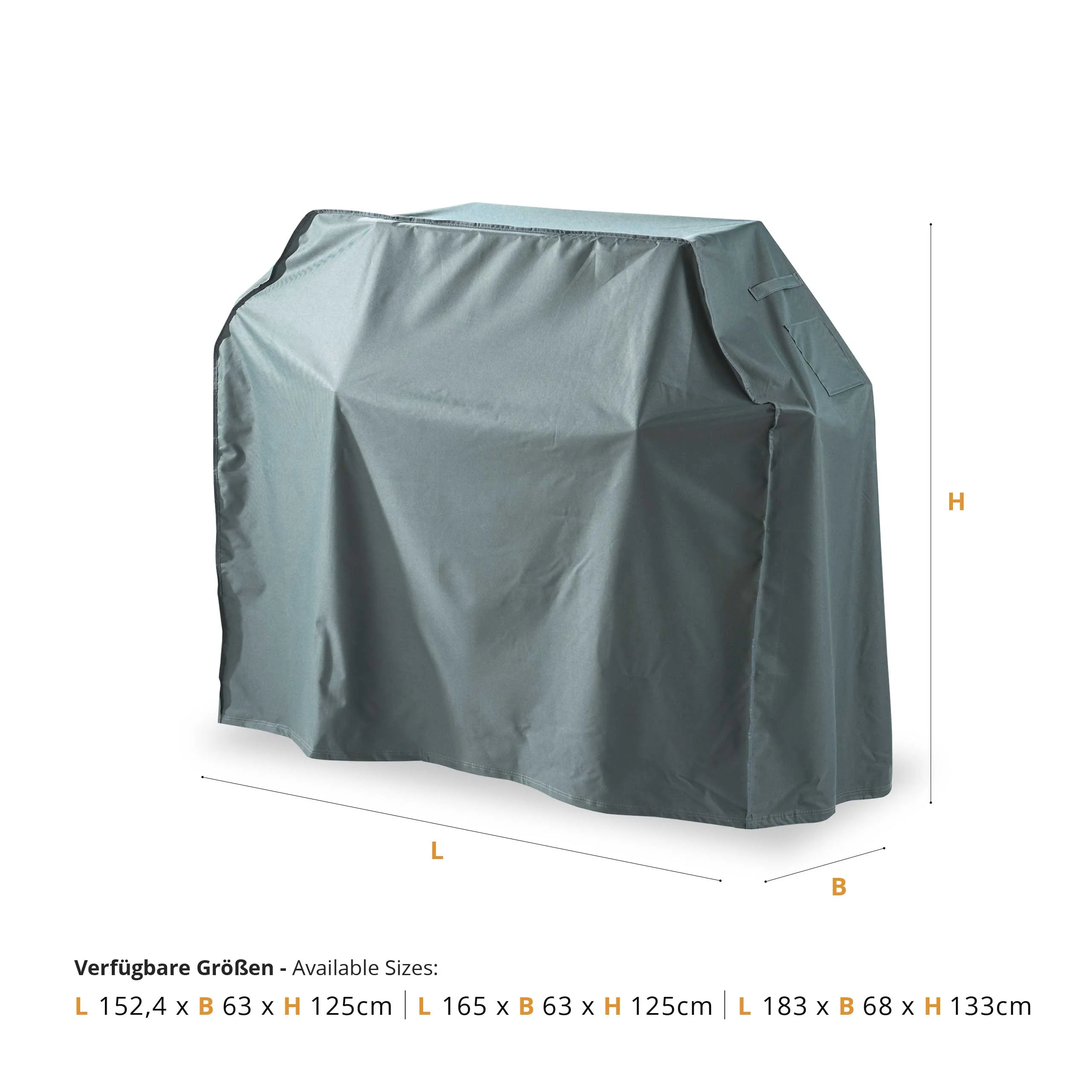 Gartenmöbelabdeckung Grill Abdeckhaube - 152,4 x 63 x 125 cm - Grün/Grau - Image 4