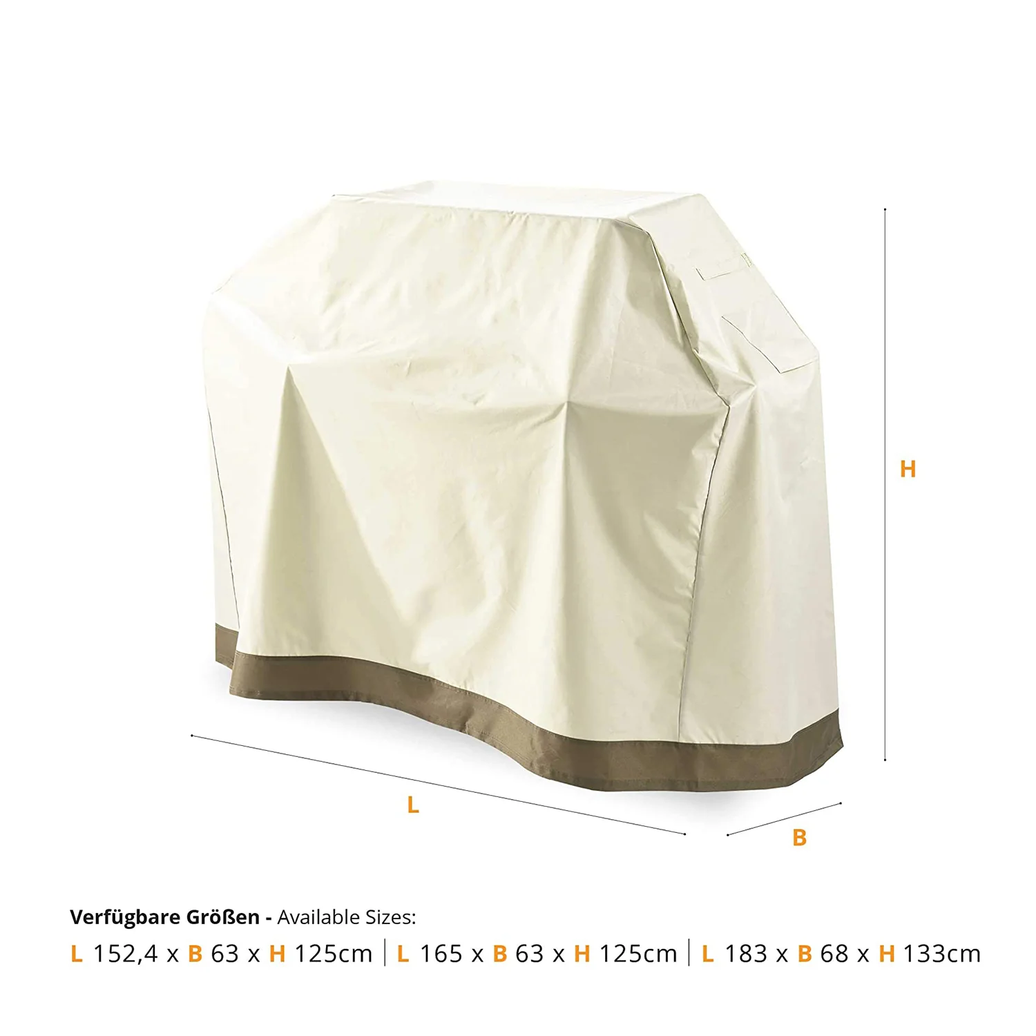 Gartenmöbelabdeckung Grill Abdeckhaube - 152,4 x 63 x 125 cm - Beige - Image 4