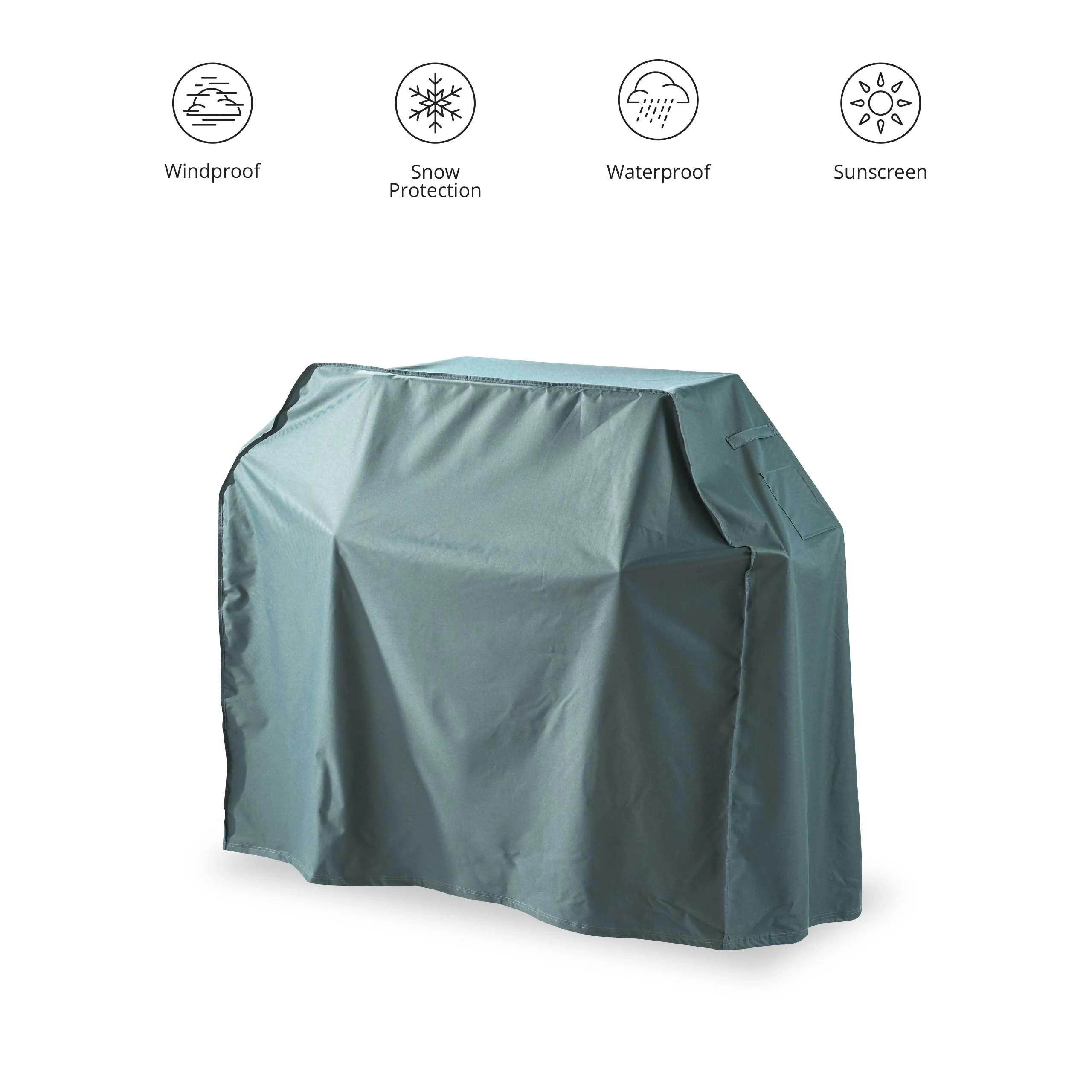 Gartenmöbelabdeckung Grill Abdeckhaube - 165 x 63 x 125 - Grün/Grau - Image 2