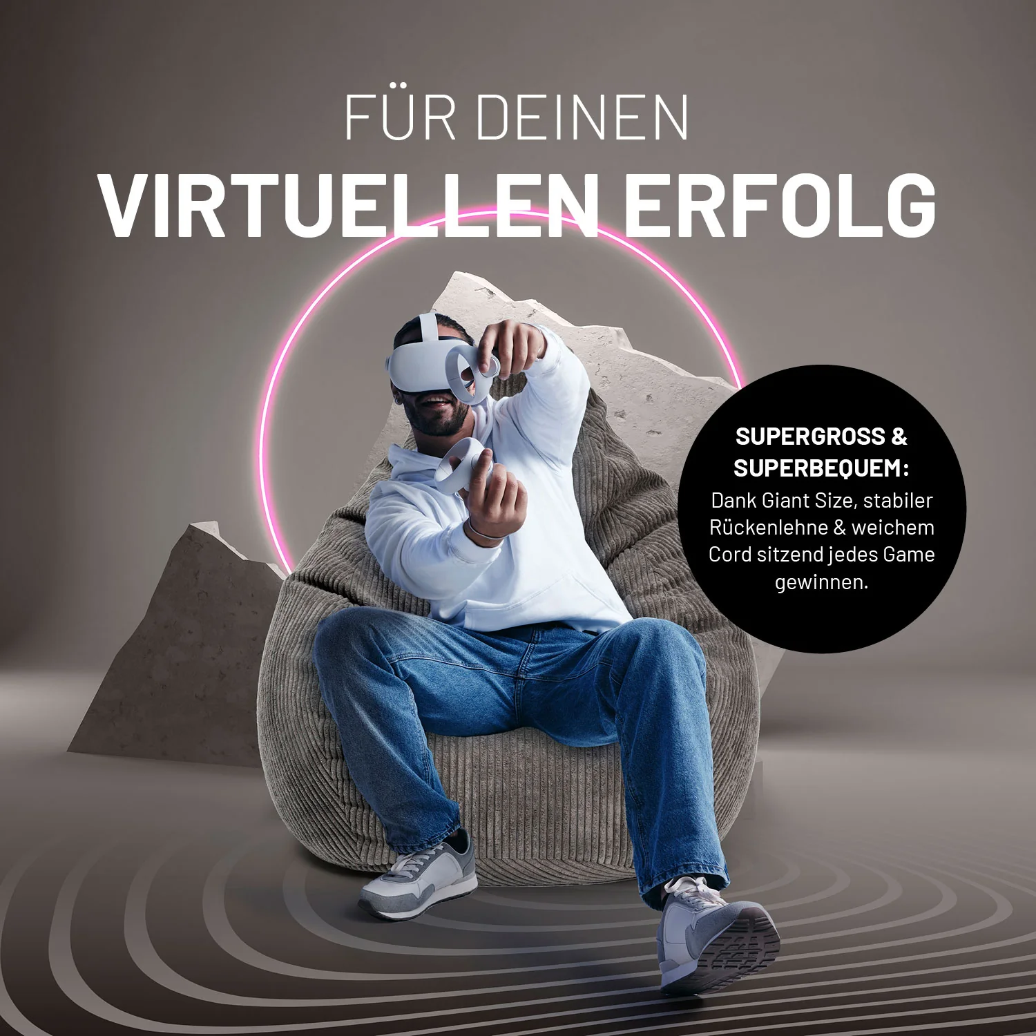 Sitzsack GIANT aus der Cord-Reihe - Grau - Image 6