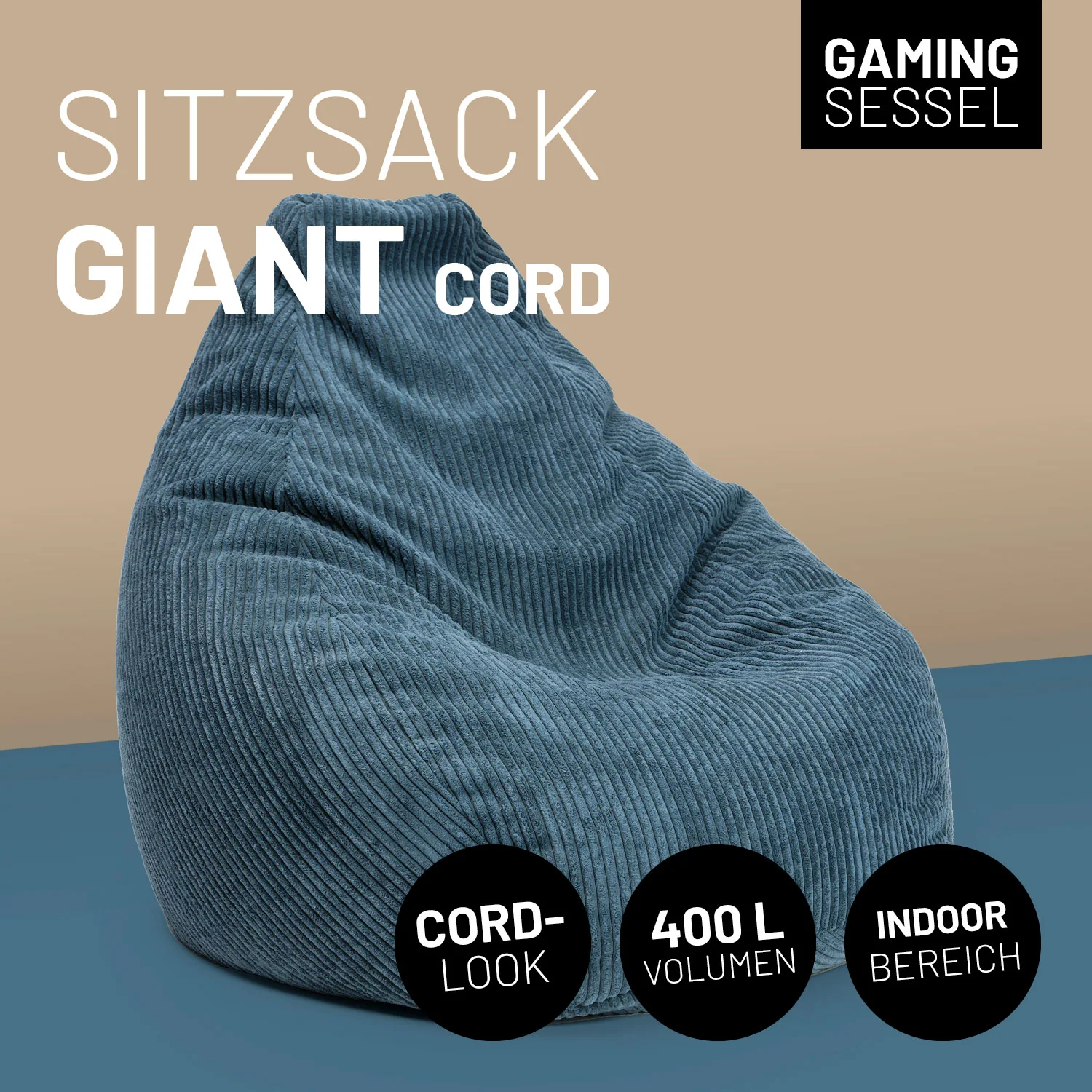 Sitzsack GIANT aus der Cord-Reihe - Navyblau - Image 2