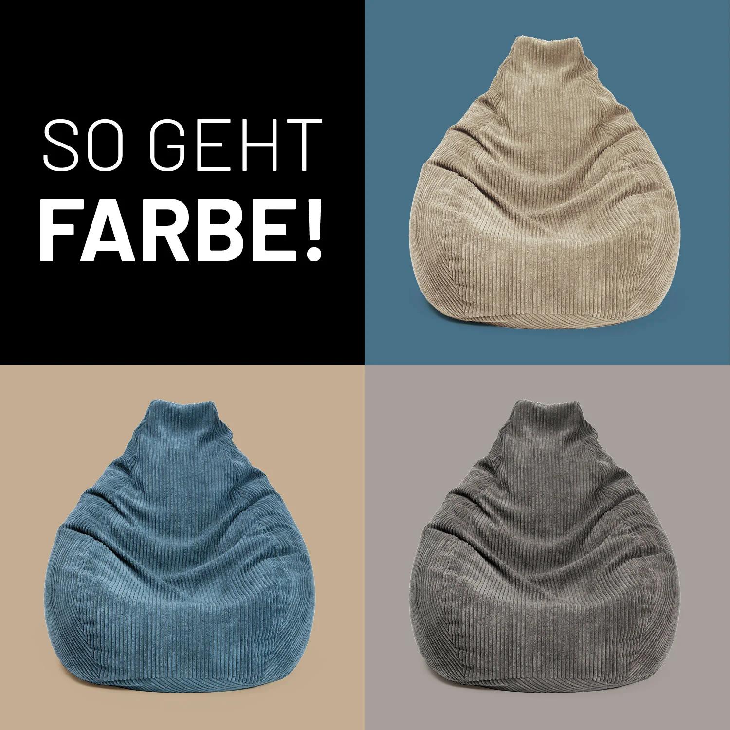 Sitzsack GIANT aus der Cord-Reihe - Navyblau - Image 8